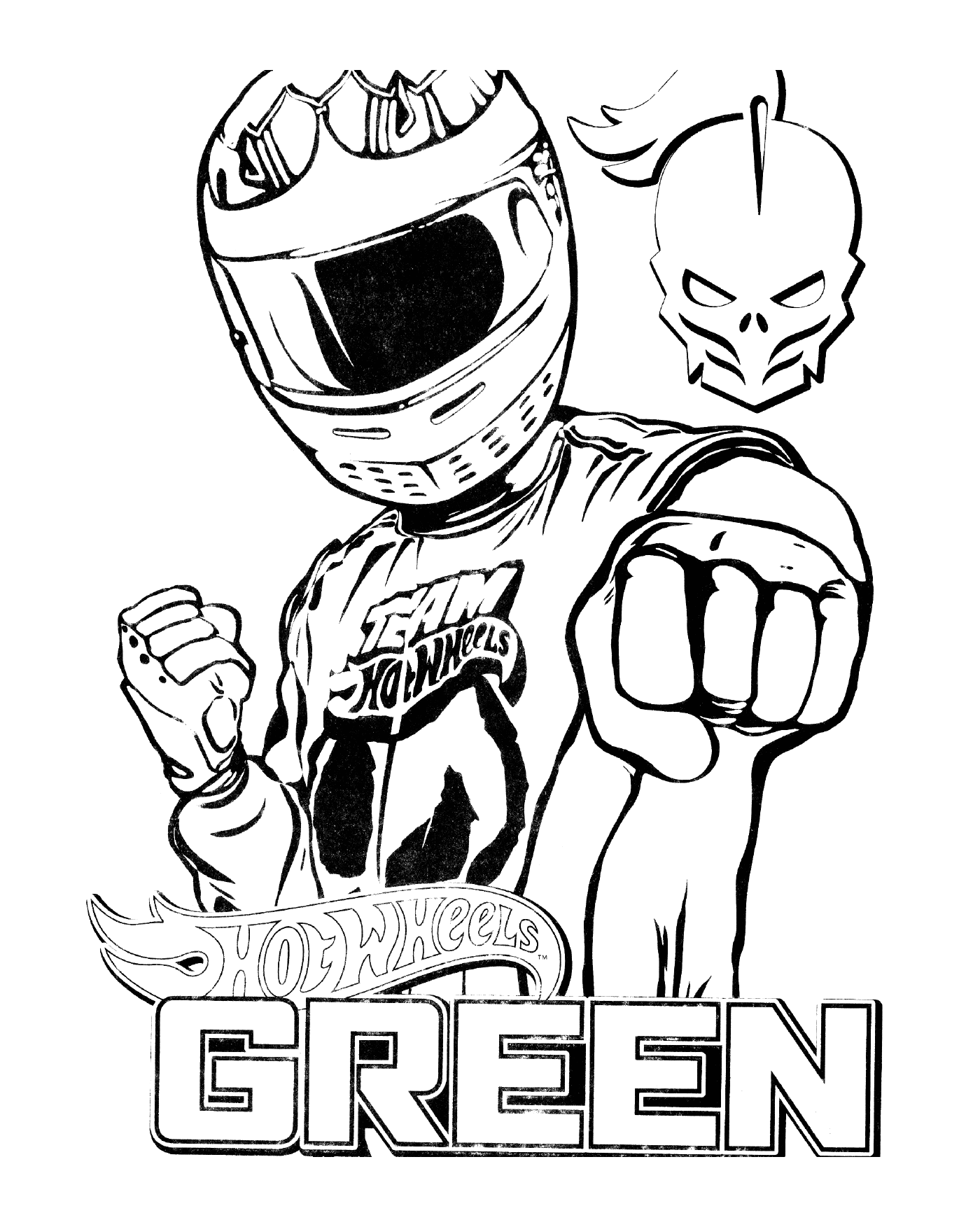  Motorista capacete verde 