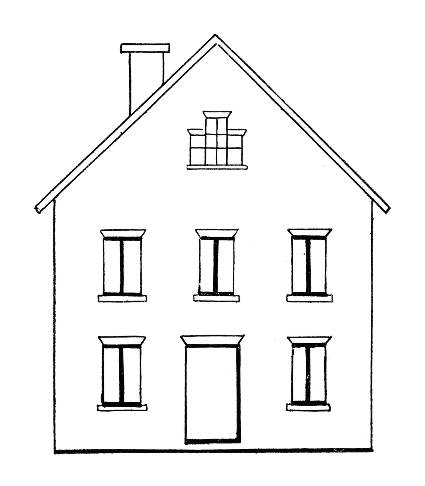  छ: खिड़कियों से सफेद रंग का घर 