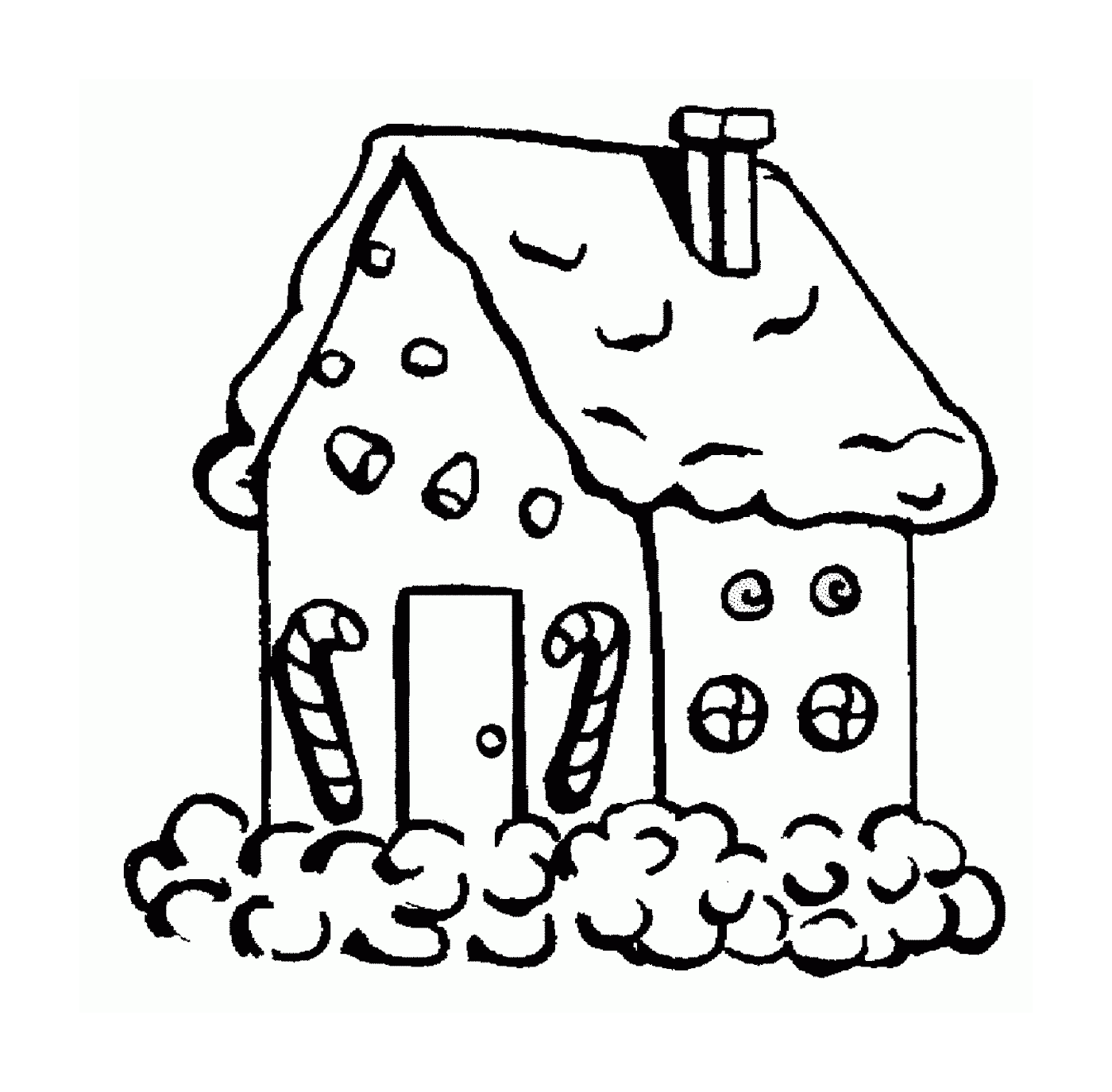  由雪覆盖的姜饼制成的房子 