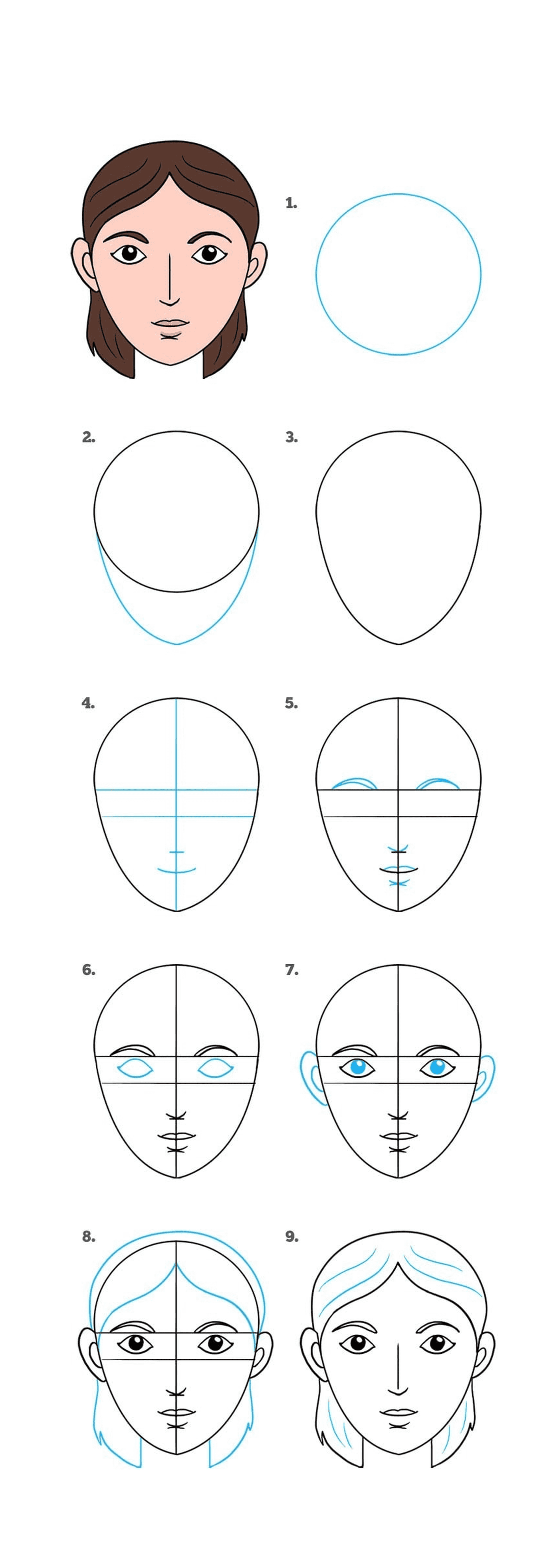  Como desenhar um rosto de desenho animado 