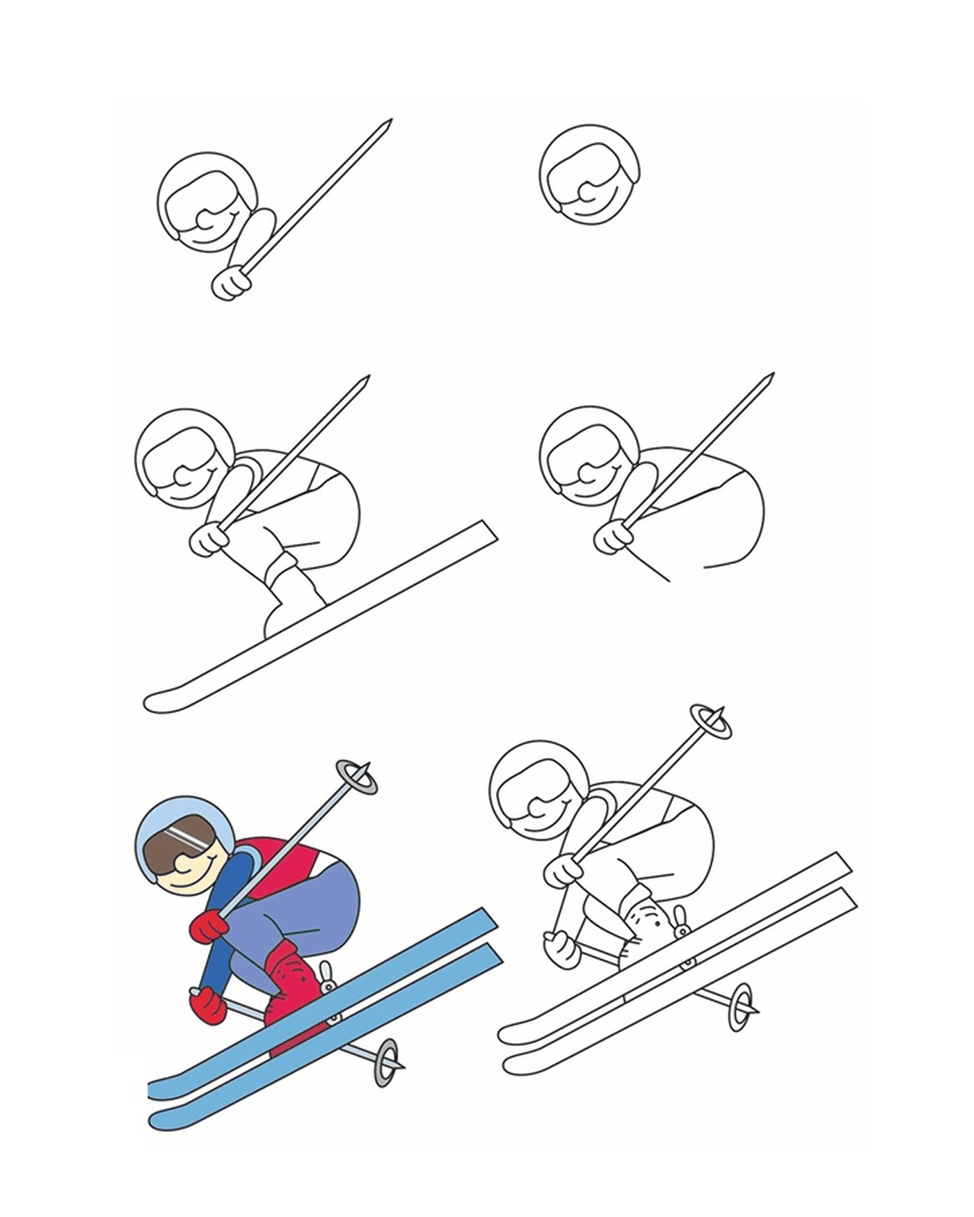  Como desenhar esqui acrobático 