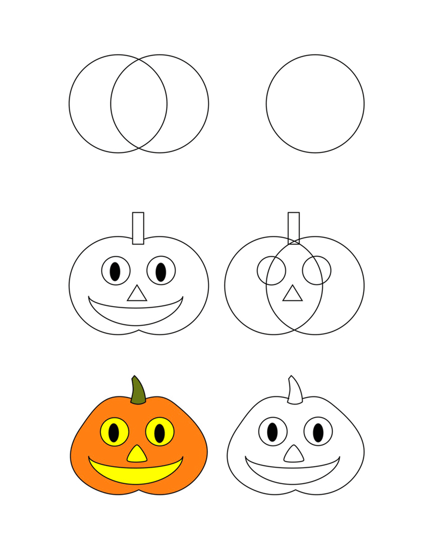  Como desenhar uma abóbora de Halloween 