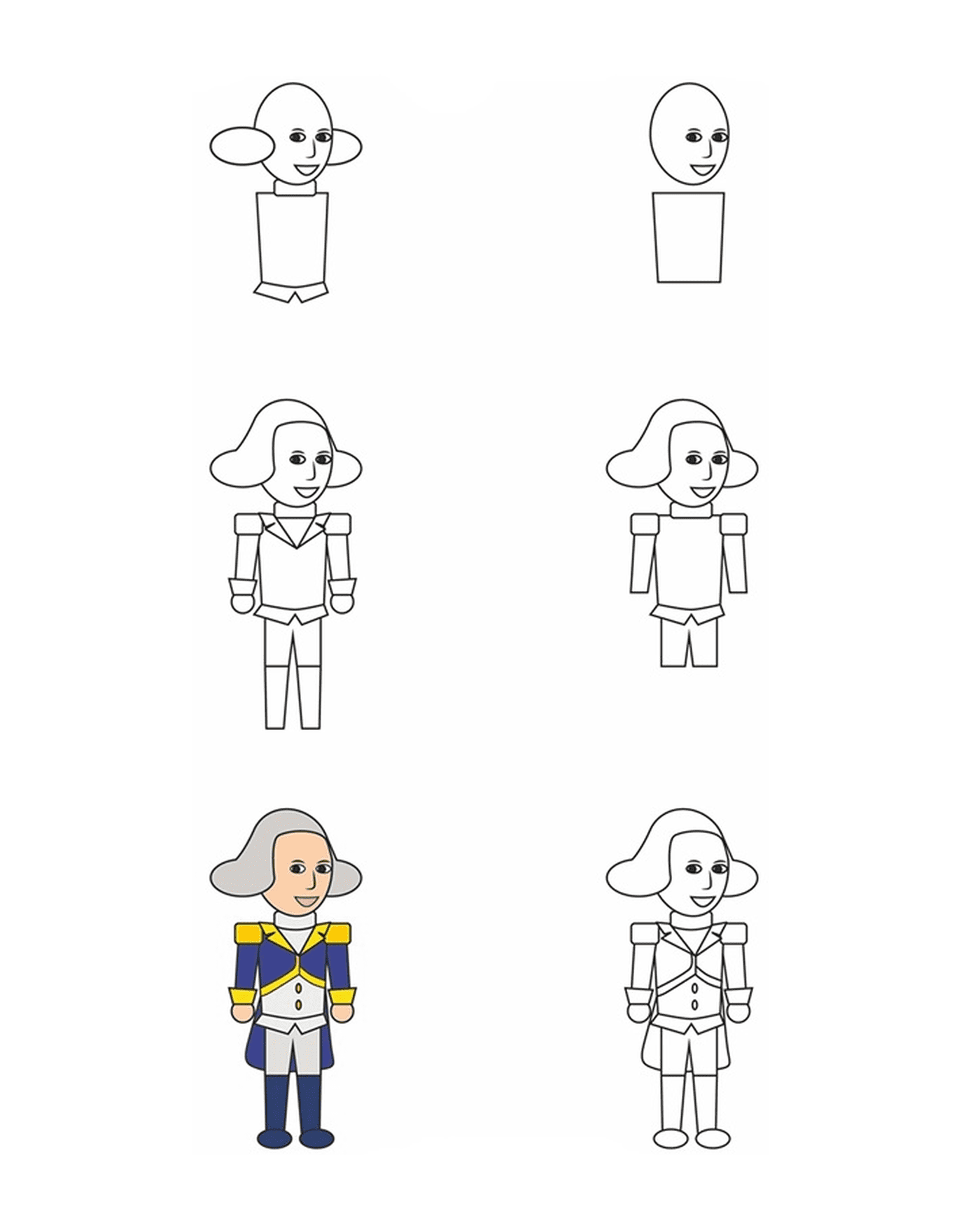  Como desenhar George Washington 