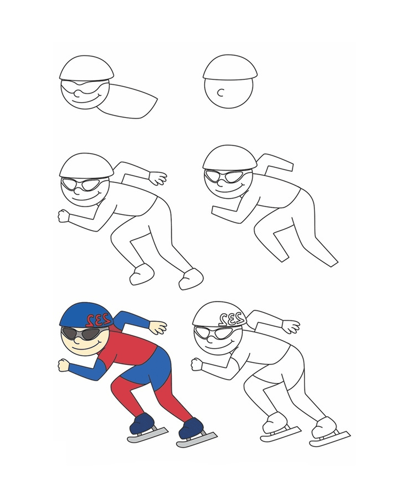  Como desenhar patinação de velocidade 