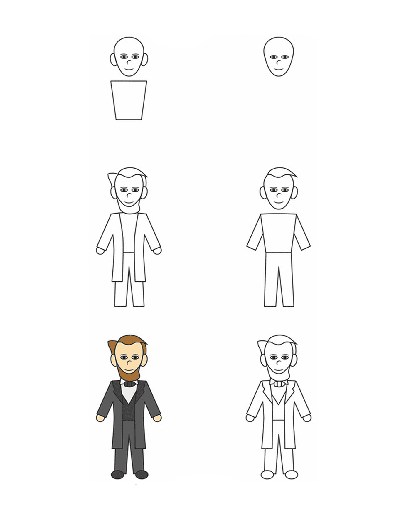  Como desenhar Abraham Lincoln 