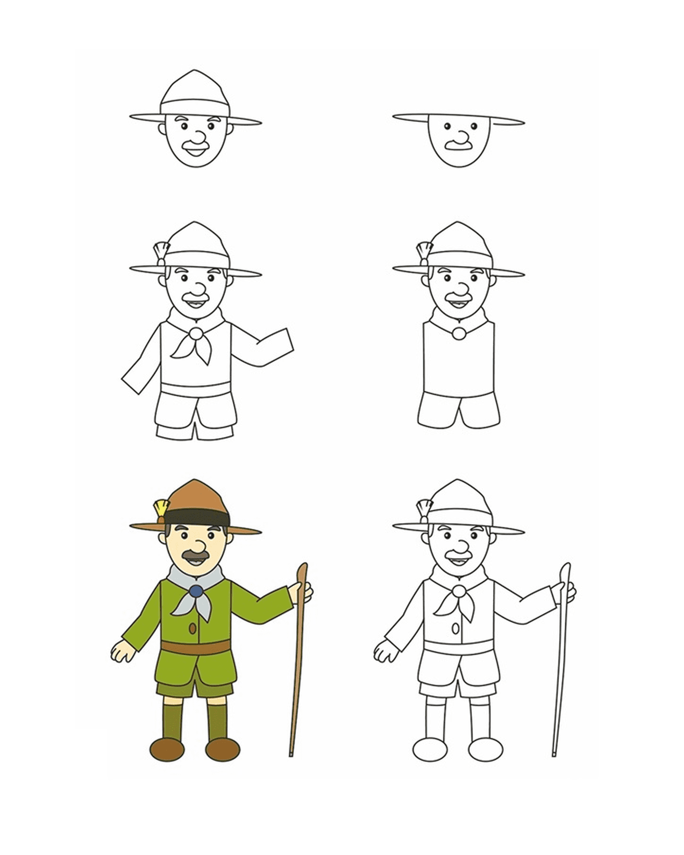  Como desenhar Robert Baden-Powell 
