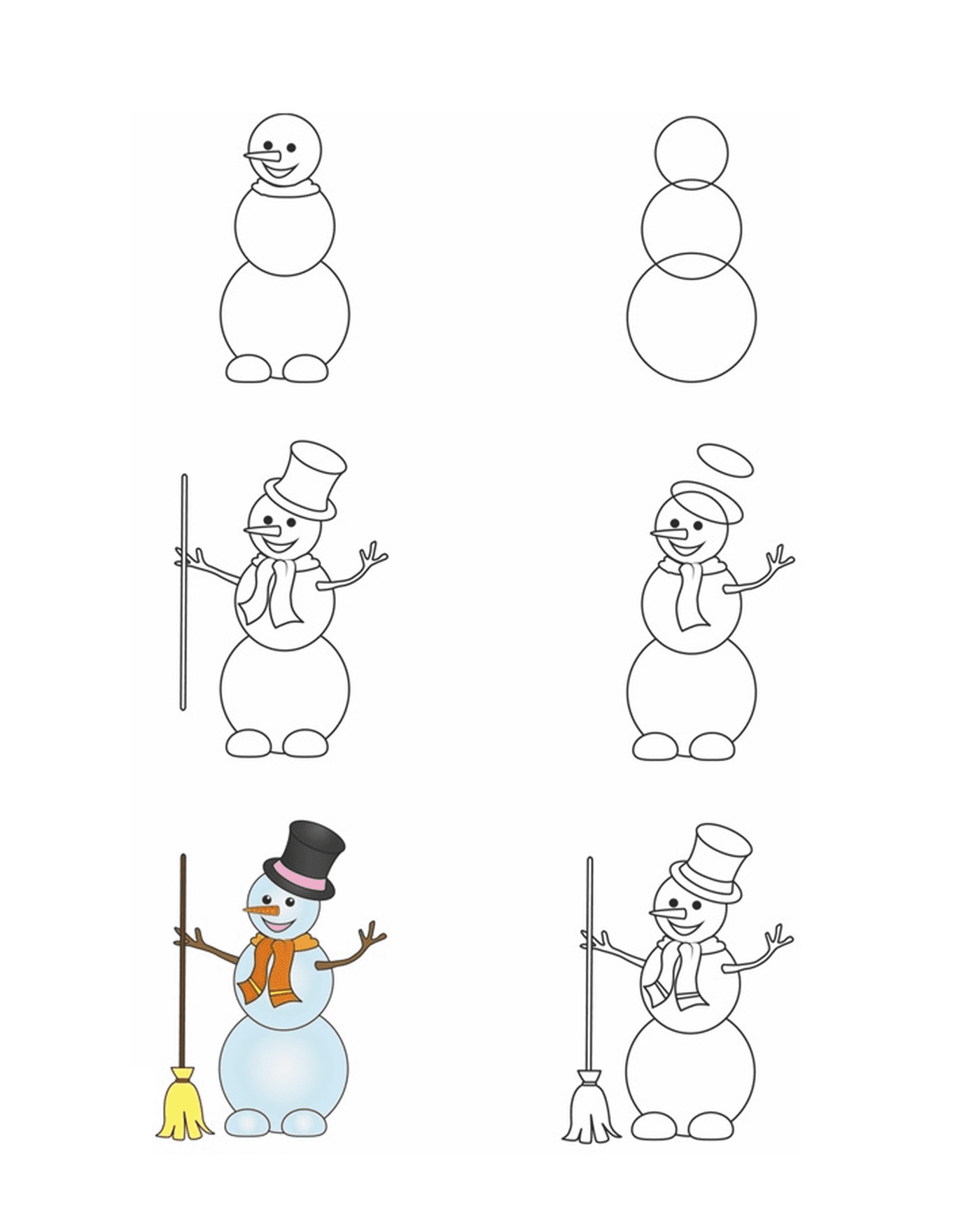  Como desenhar um boneco de neve passo a passo 