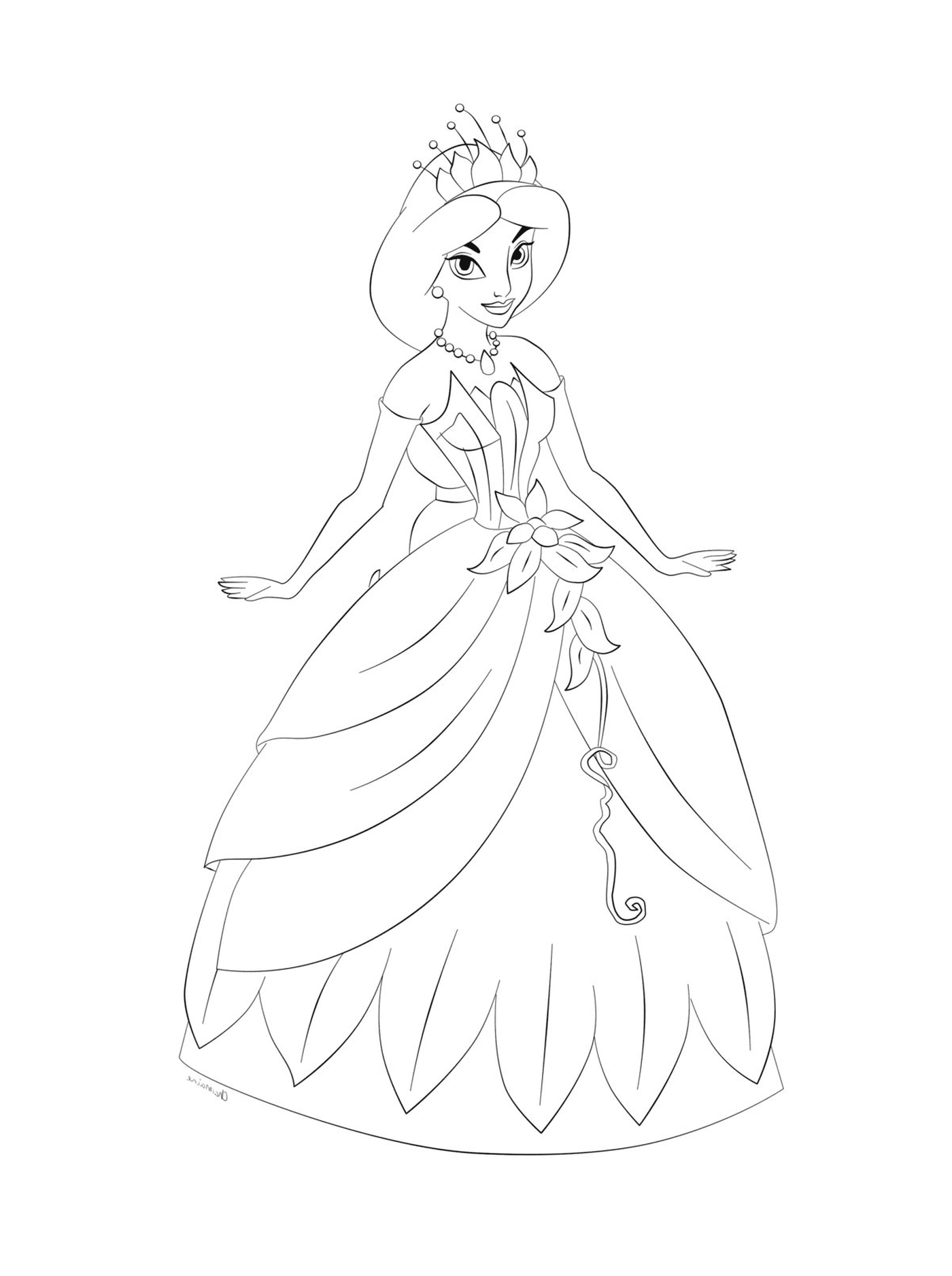  Princesa Disney Jasmine com um vestido de baile bonito 