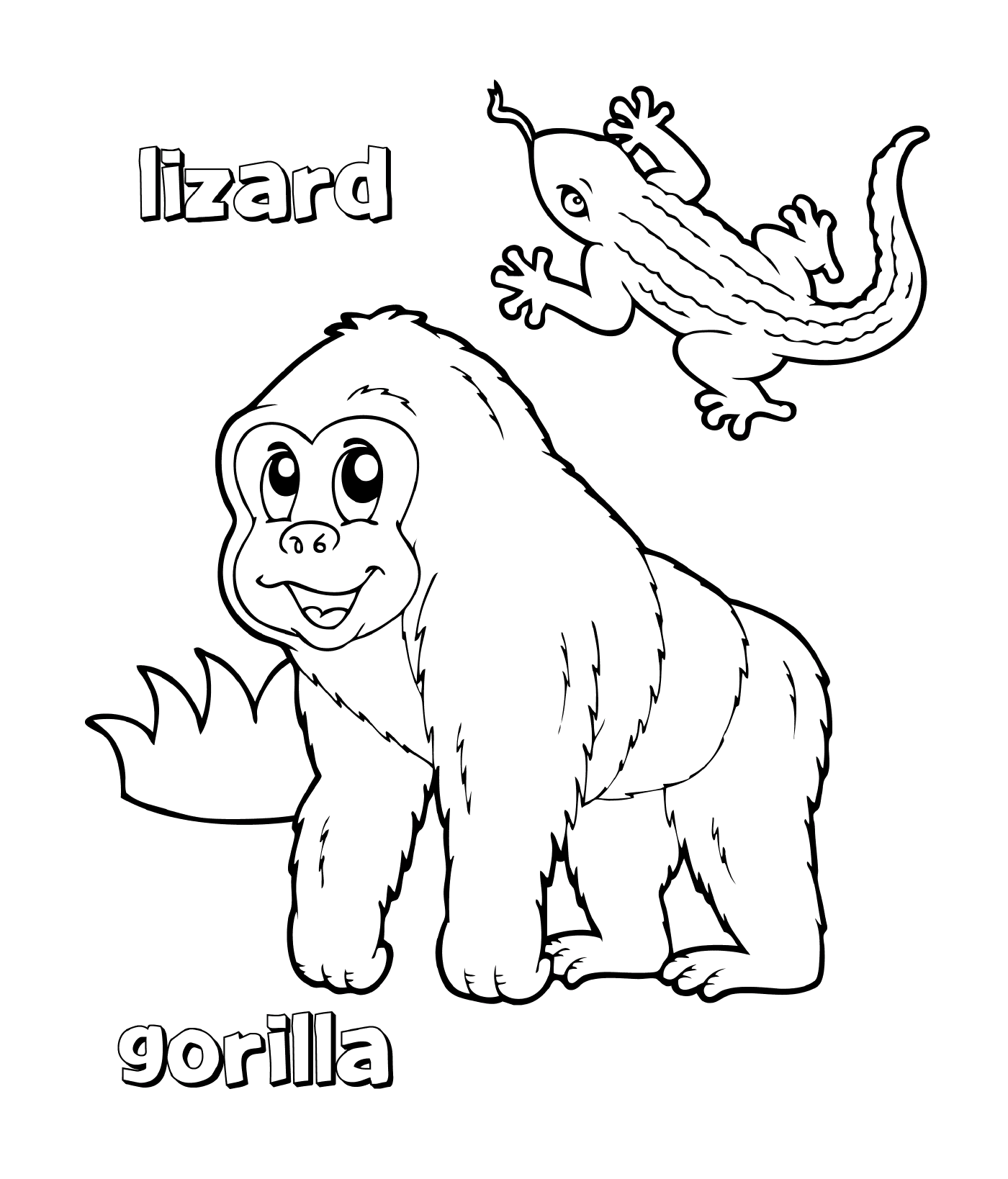  um lagarto e um gorila 