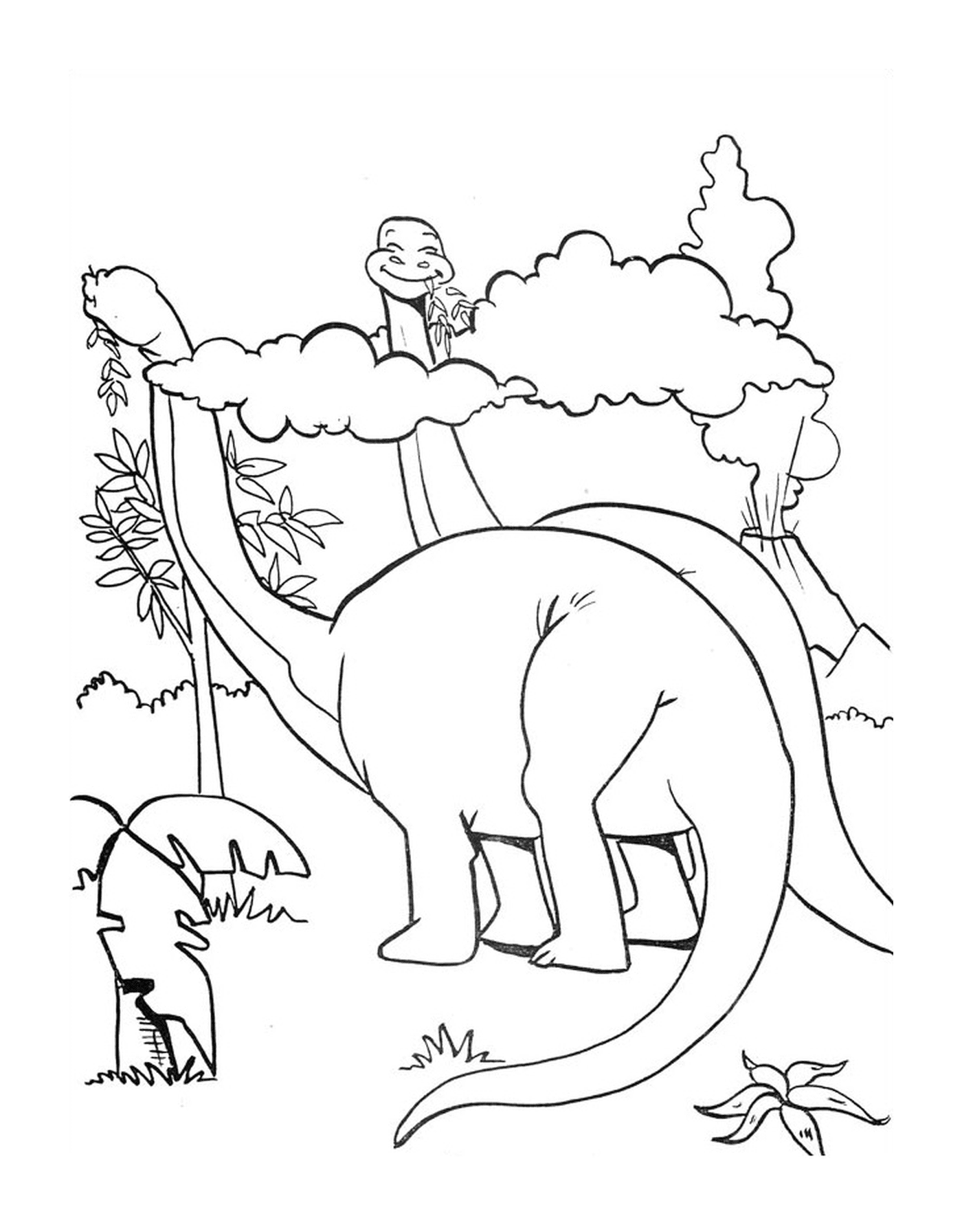  侏罗纪公园两只食草恐龙 和平相遇 