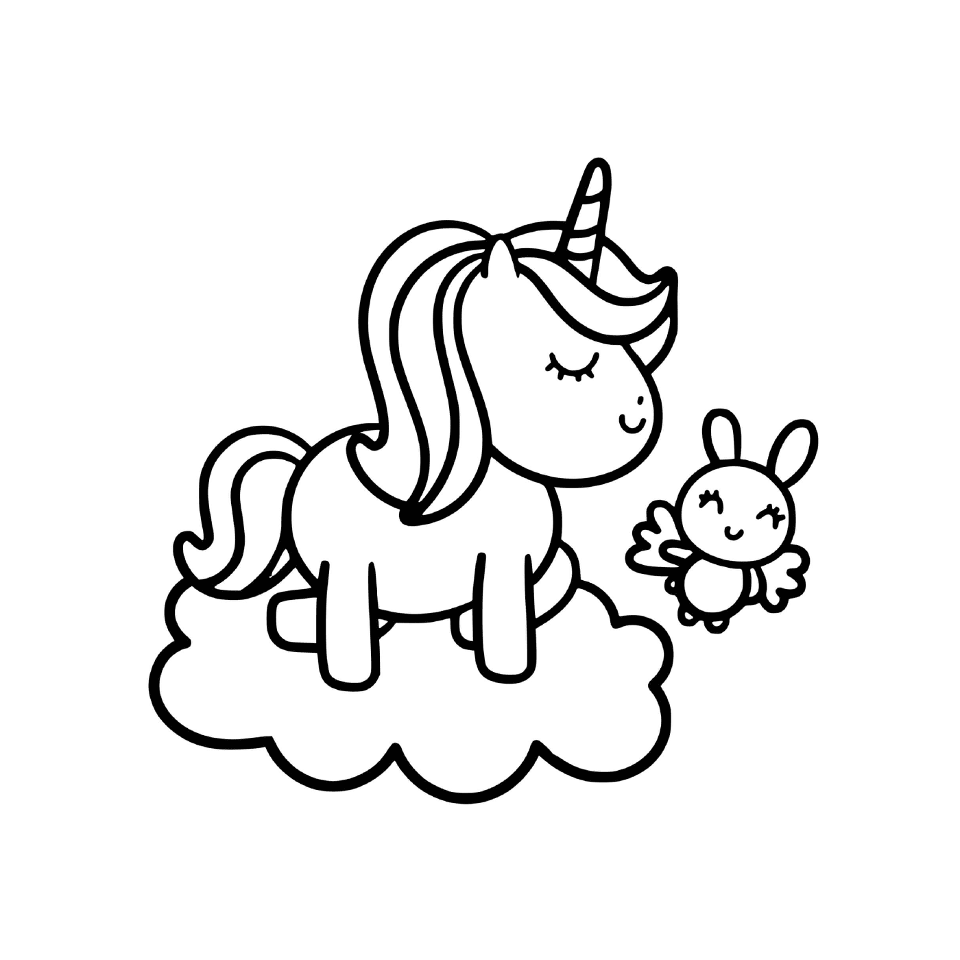  एक बादल पर एक गड़वाई कानावा और उसका बच्चा 