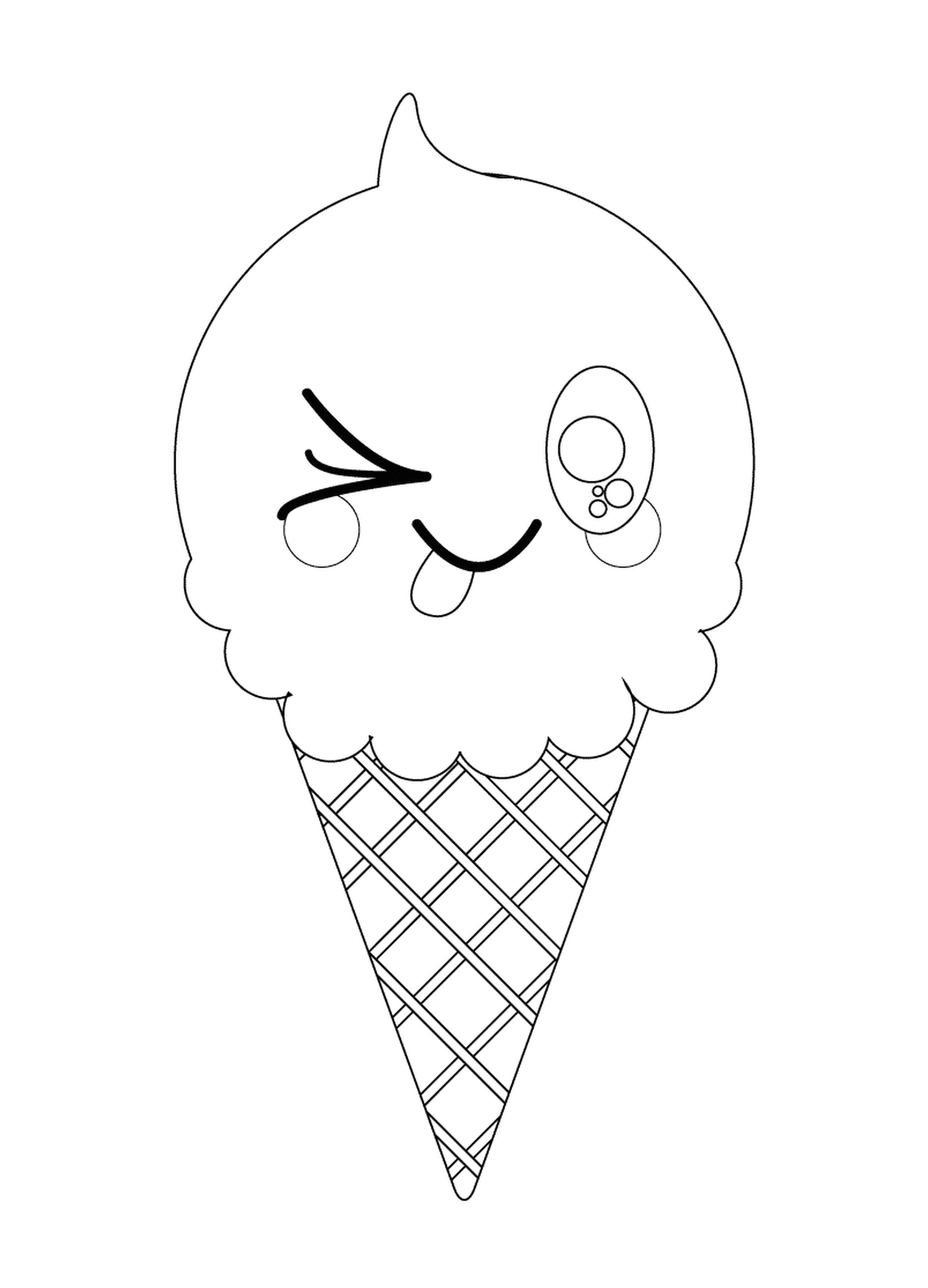  bonito sorrindo sorvete cone 
