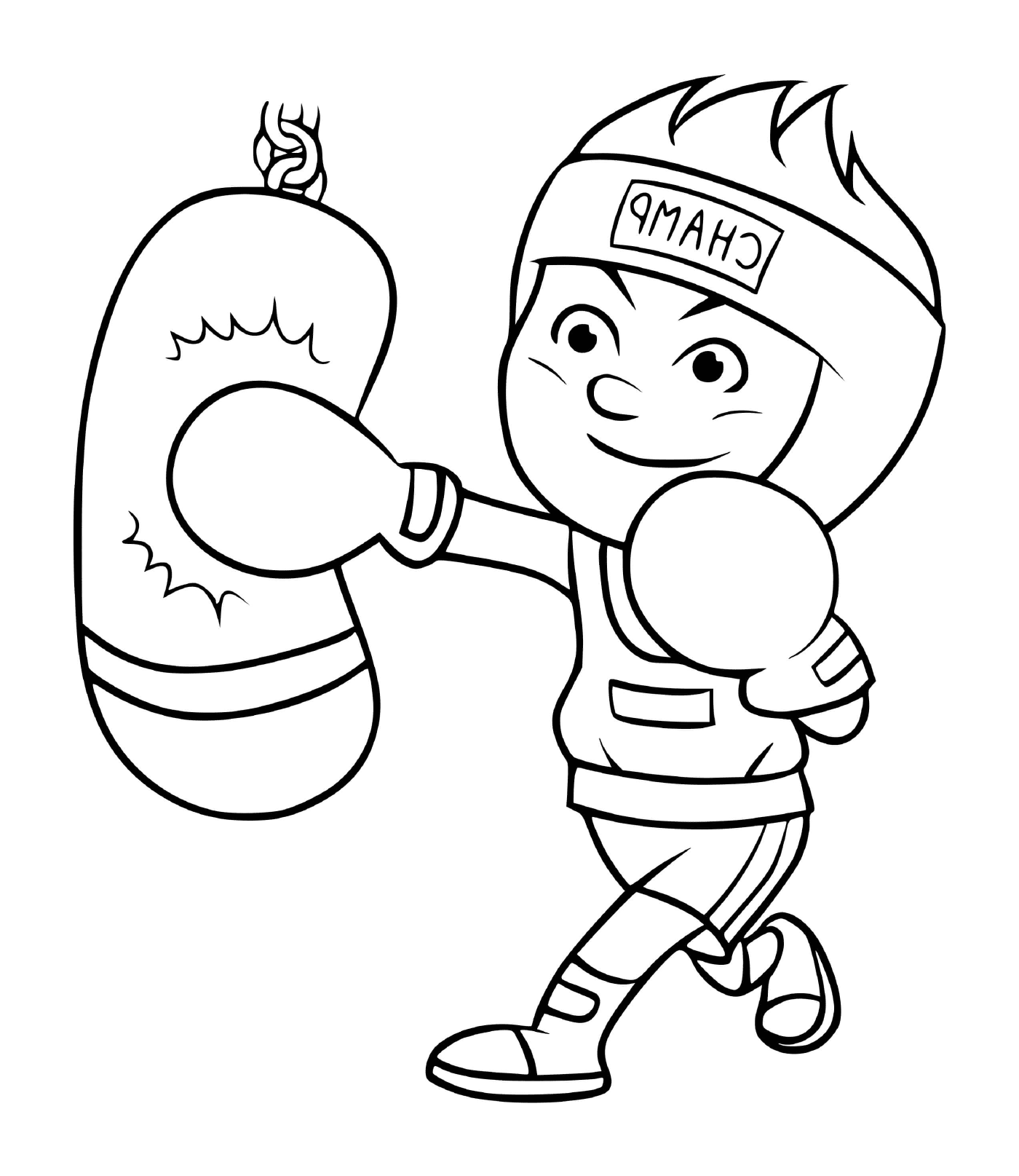  صبي صغير يتدرب ليصبح بطل ملاكم 