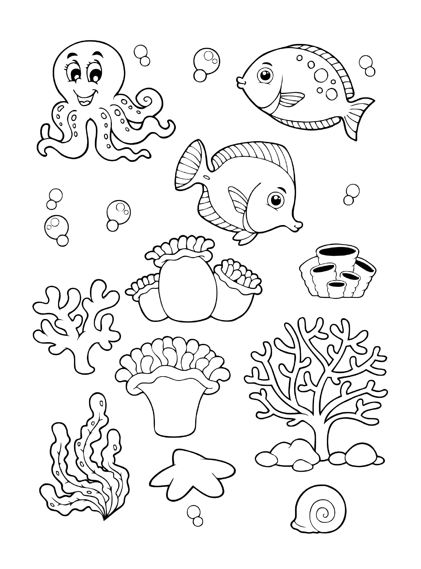  Uma coleção de animais marinhos para crianças 