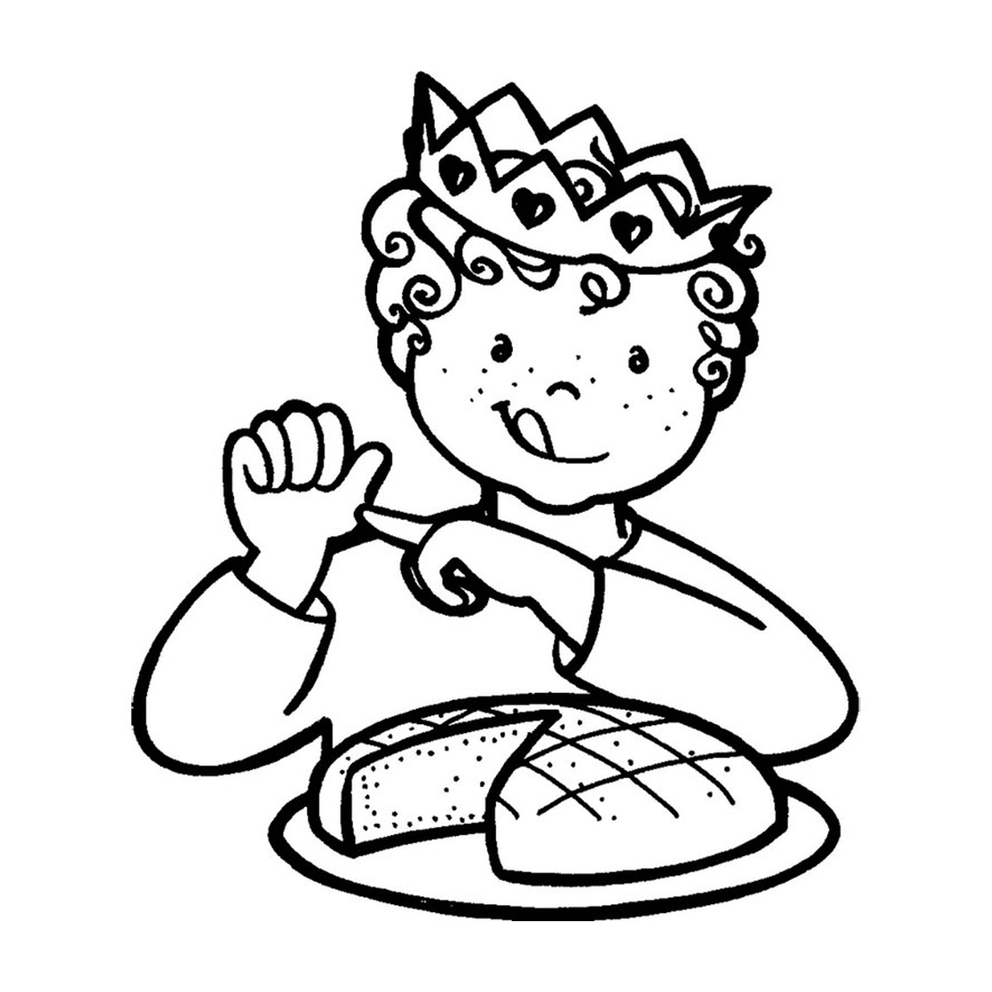  एक बच्चा राजाओं की एक केक के साथ ईल याद करता है 