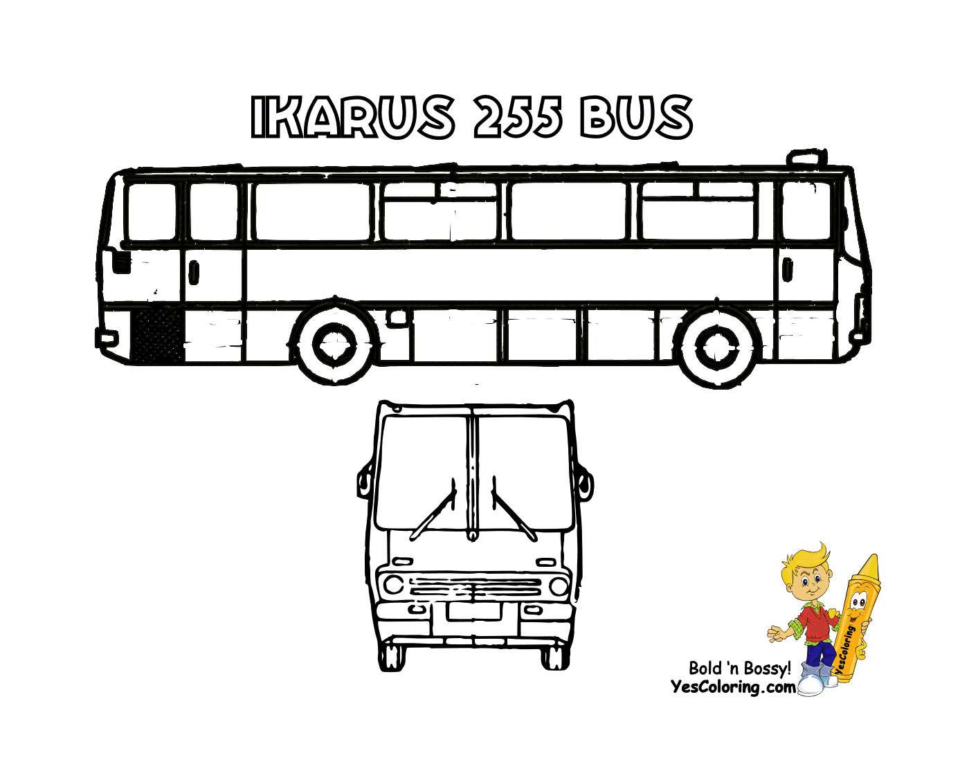  Um ônibus e um carro estão localizados lado a lado 
