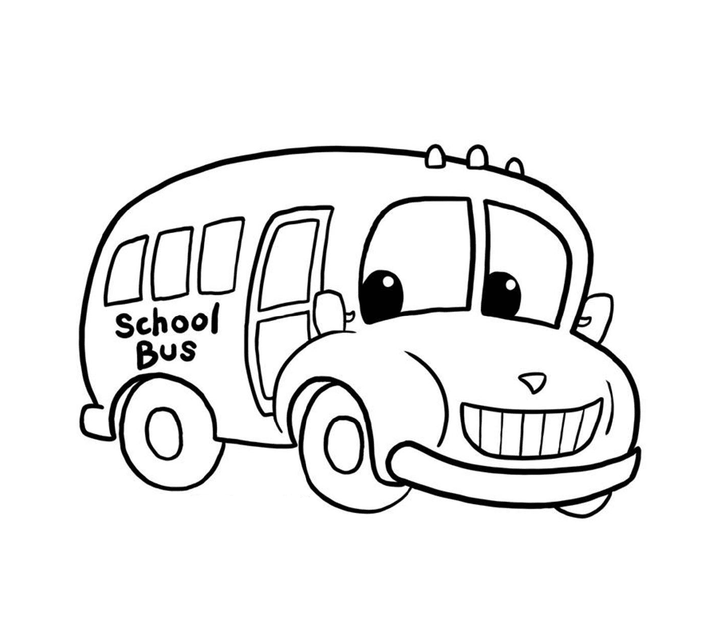  Um ônibus escolar transporta as crianças 