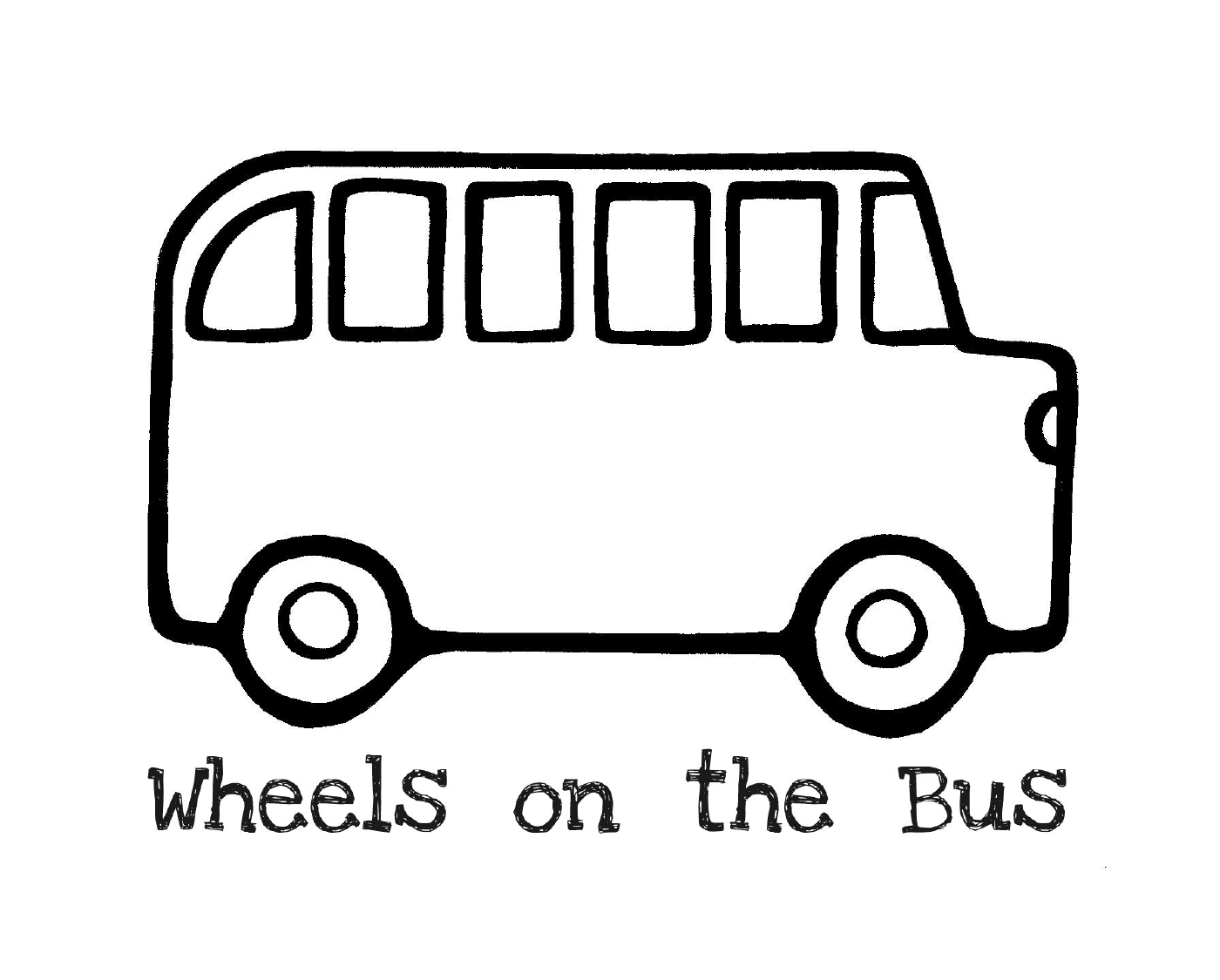  Um ônibus com as palavras As rodas do ônibus 