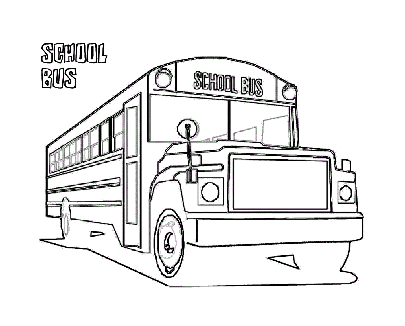  Um ônibus escolar está indo para a escola 