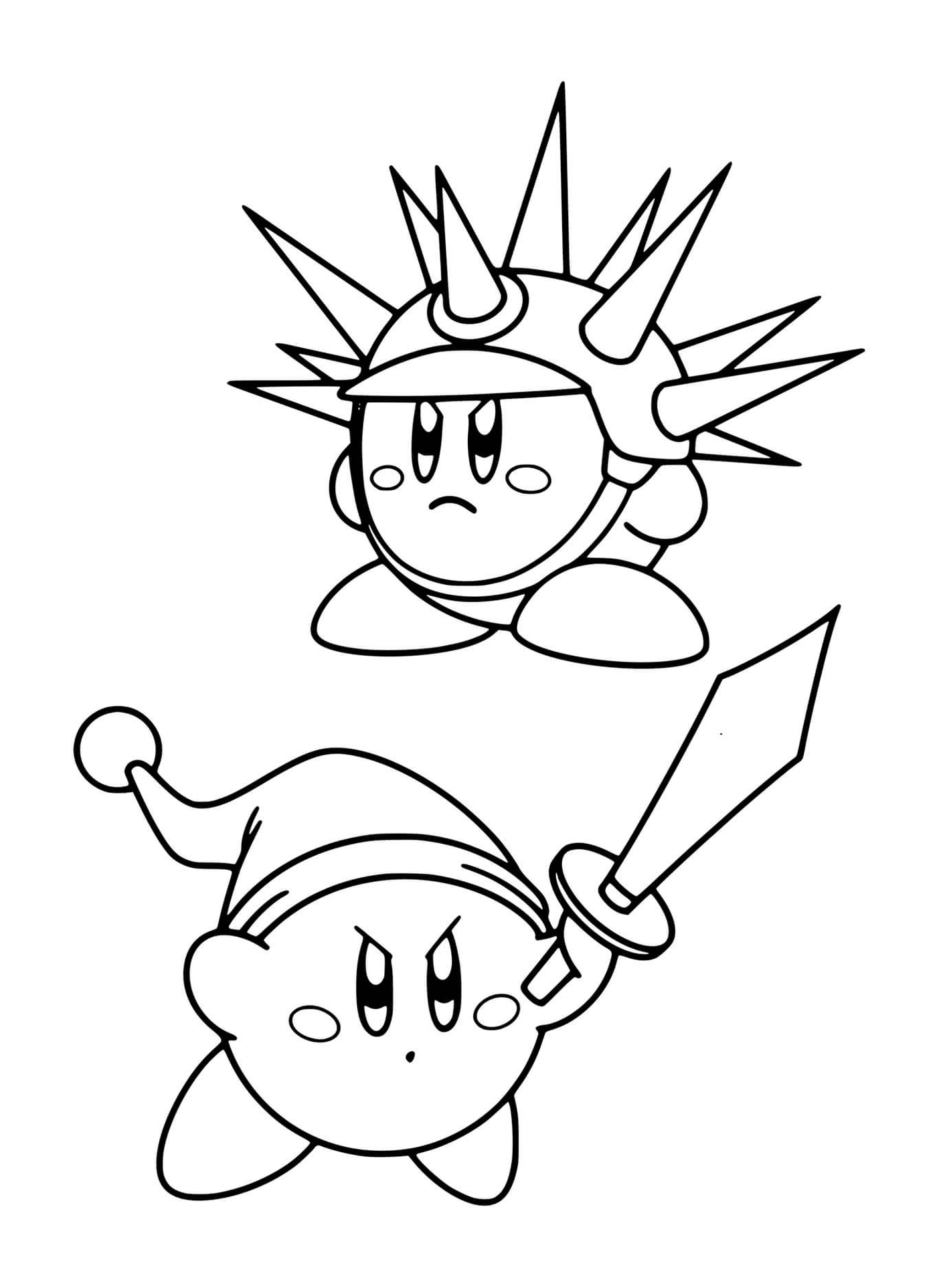  Dois personagens de Kirby Fighters 2 