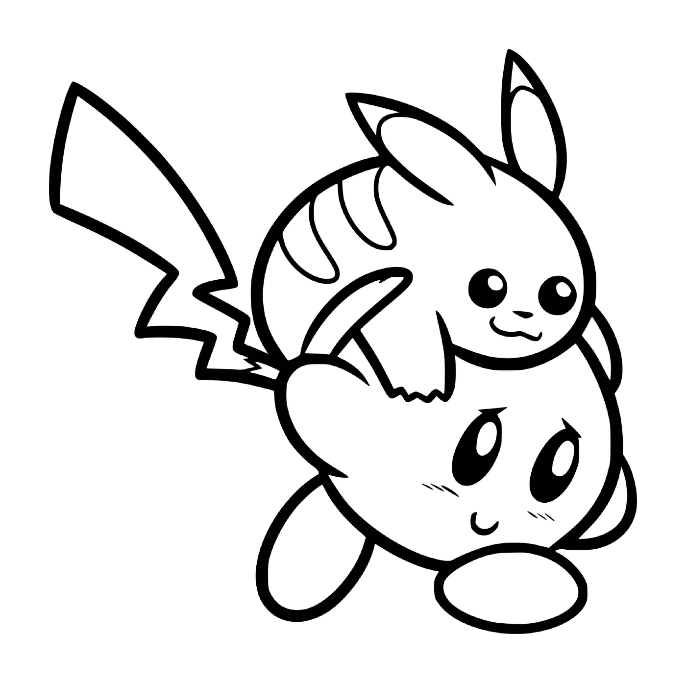  Pikachu salta em Kirby 