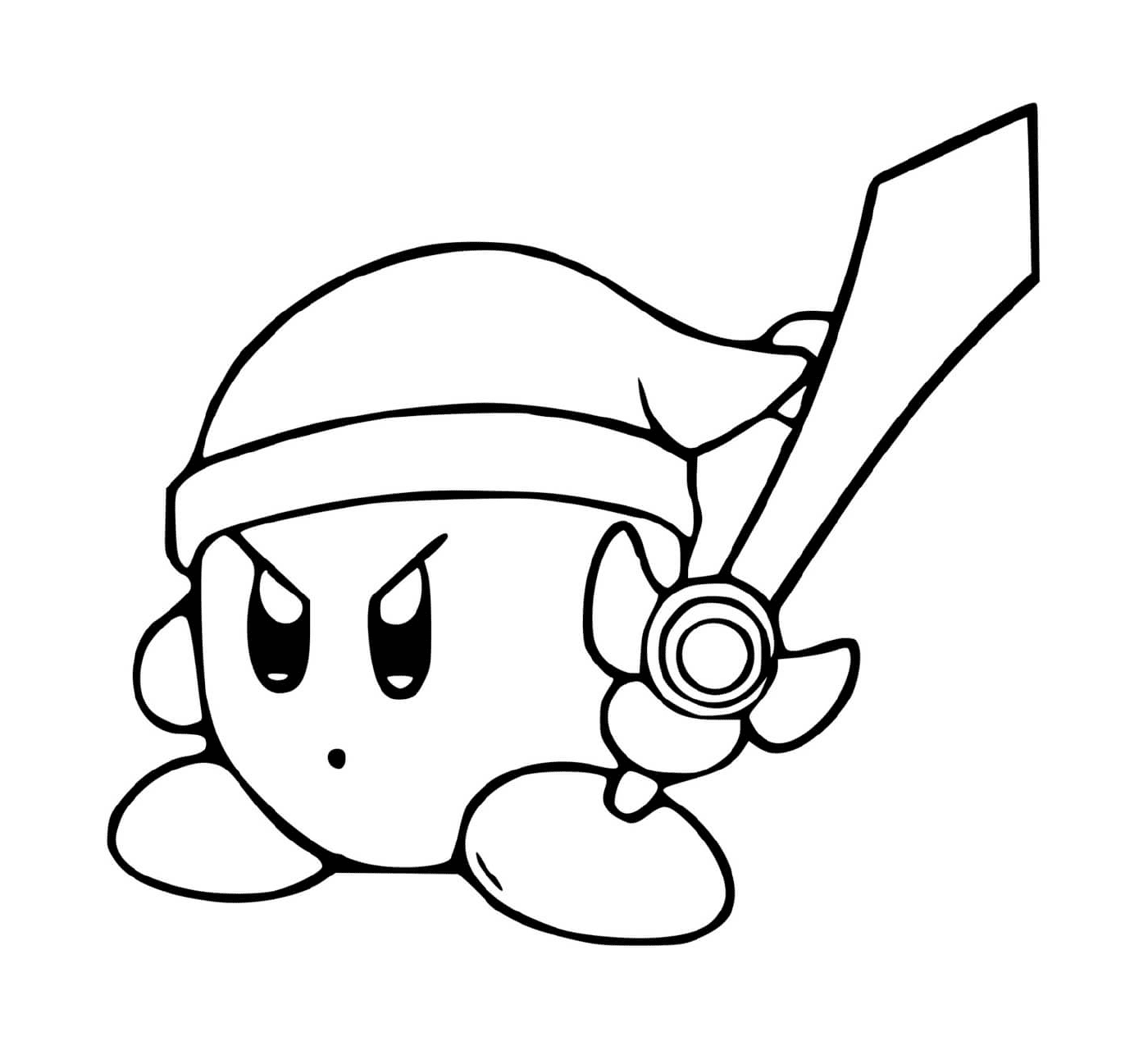  Kirby no modo Zelda com espada 