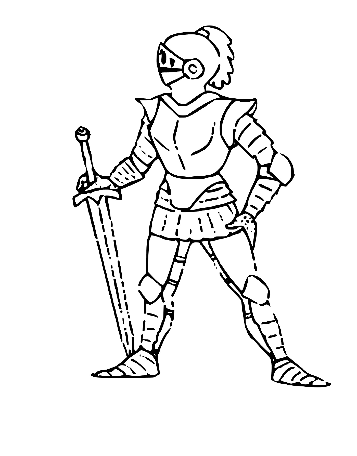  Um homem de armadura segurando uma espada 
