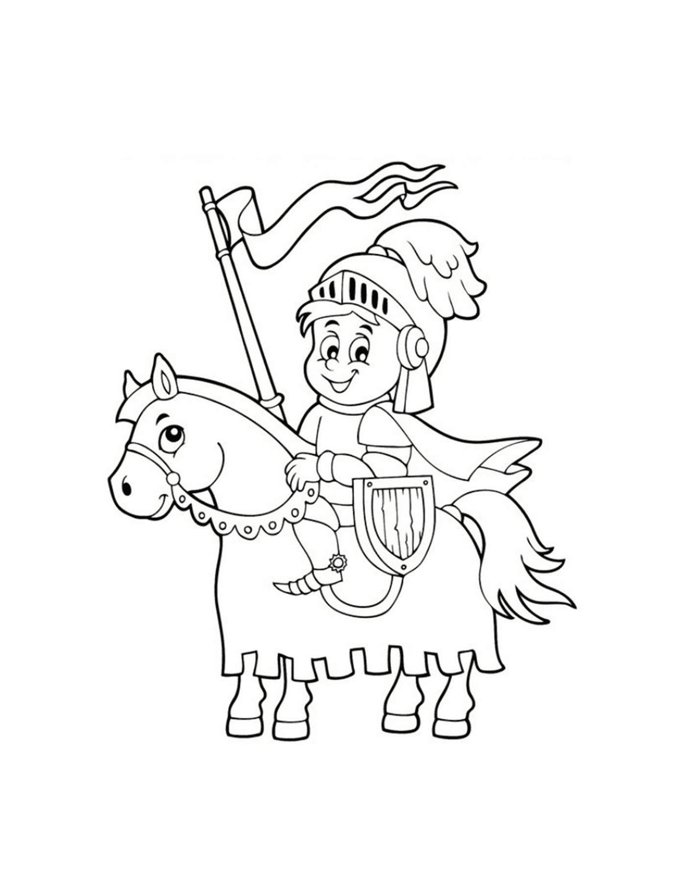 Um cavaleiro a cavalo 