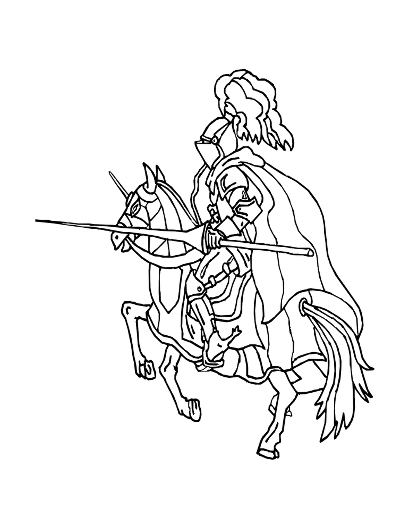  Um cavaleiro segurando uma lança 