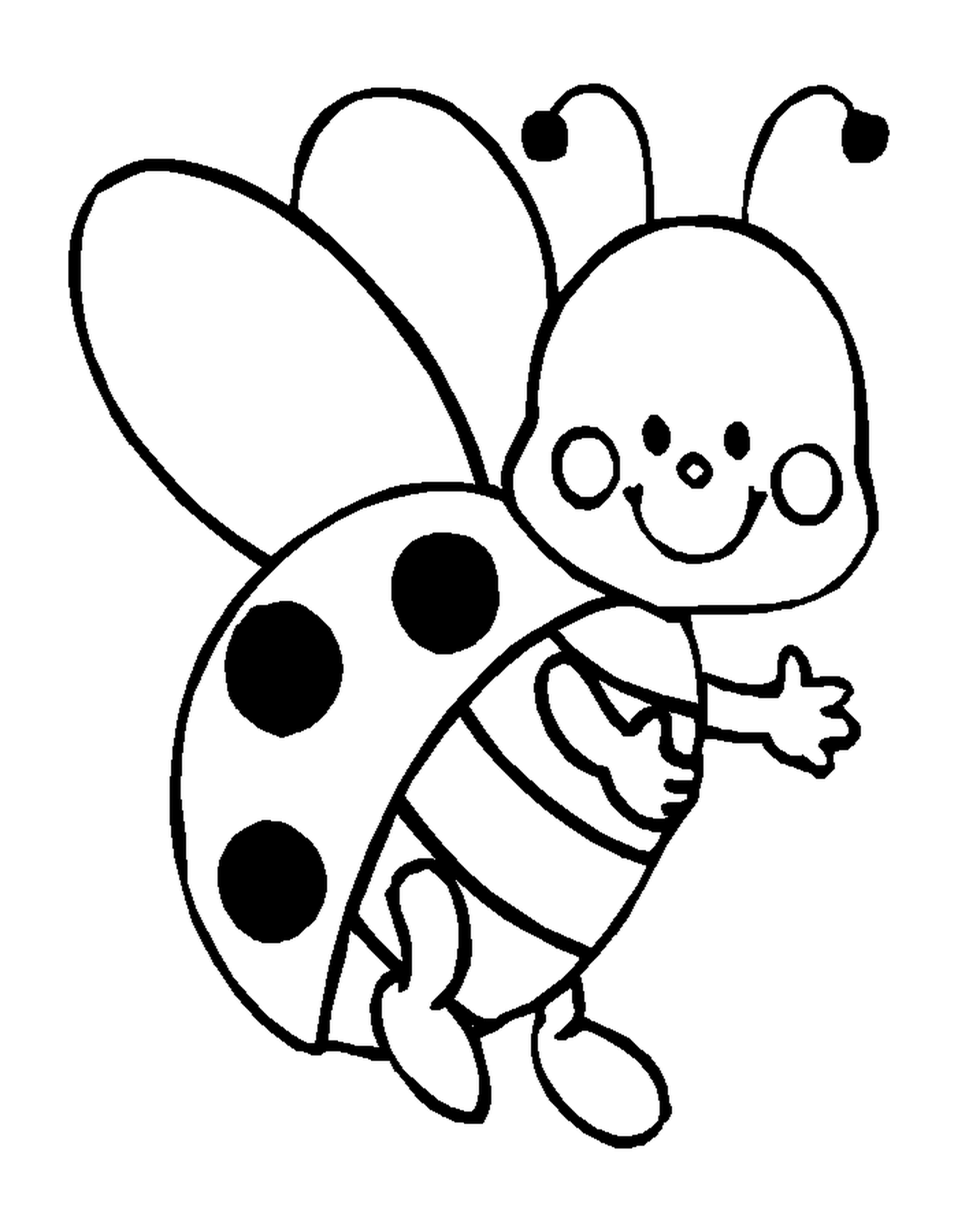  Ladybug com um sorriso radiante 