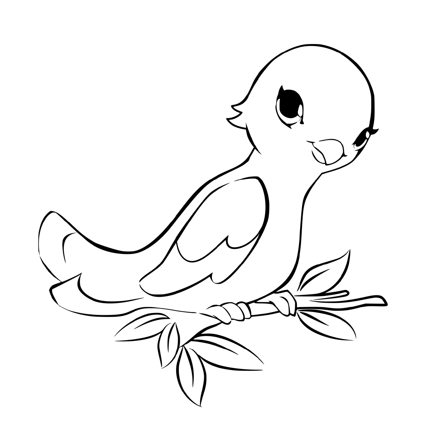  Pássaro empolado em um ramo 