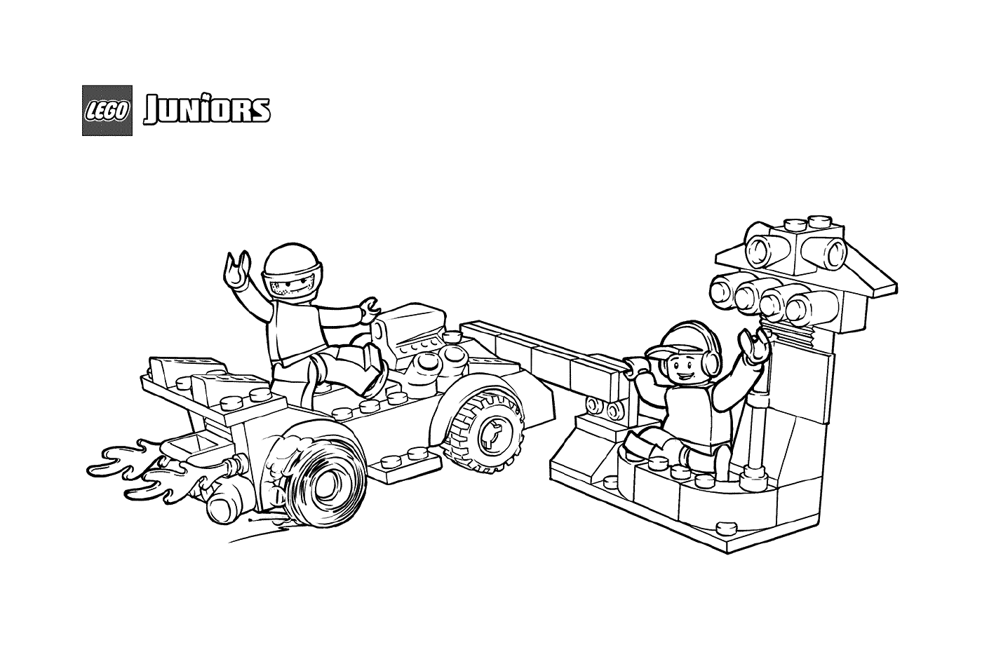  Parada no stand LEGO para carros de corrida 