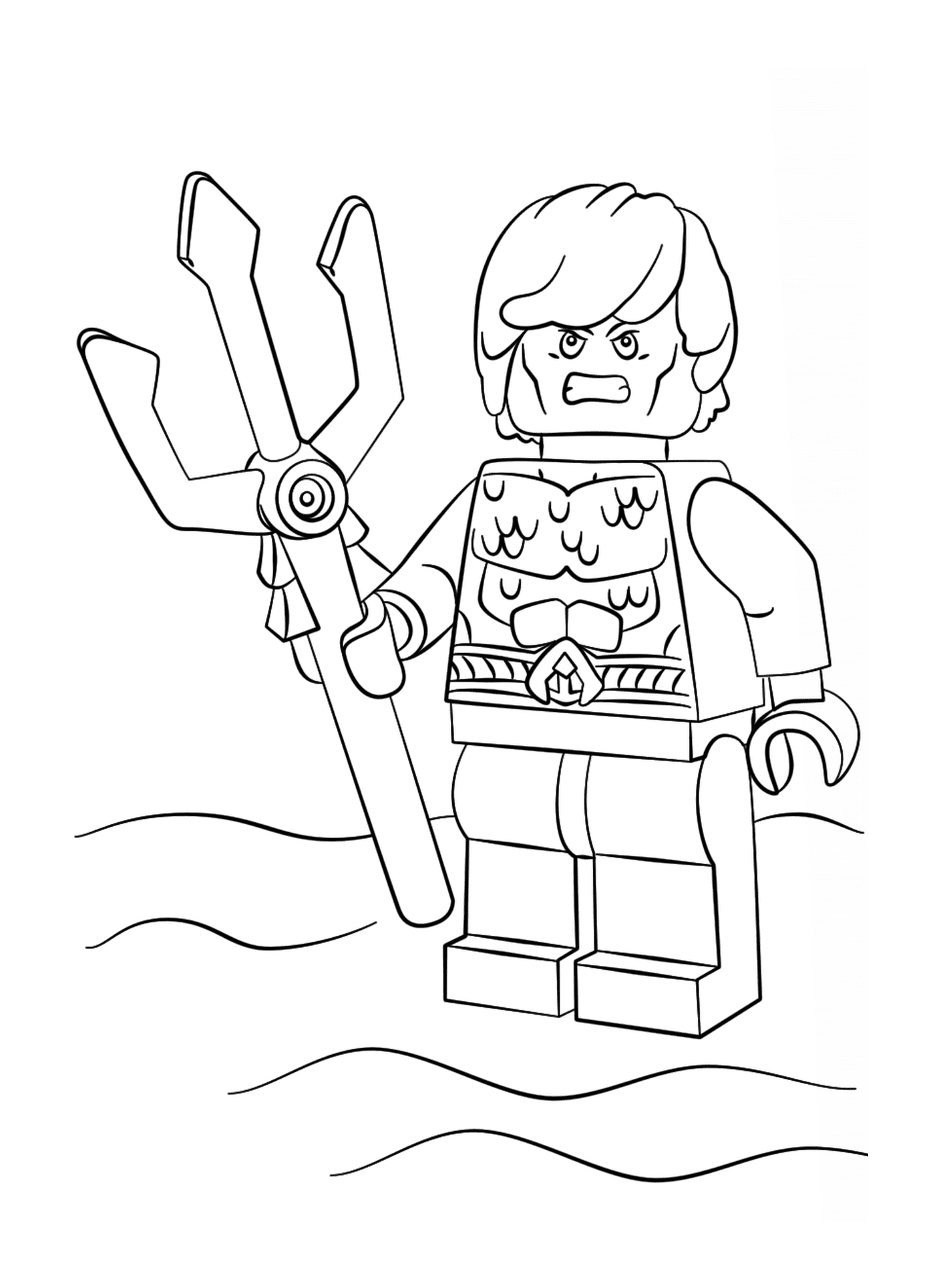  Lego Aquaman, segurando tesoura gigante 