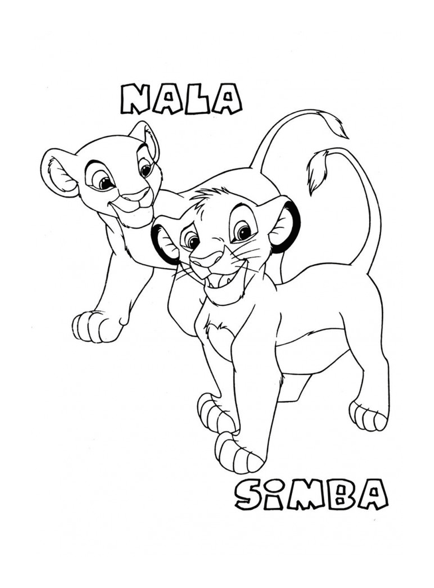  狮子王中的辛巴和纳拉婴儿 