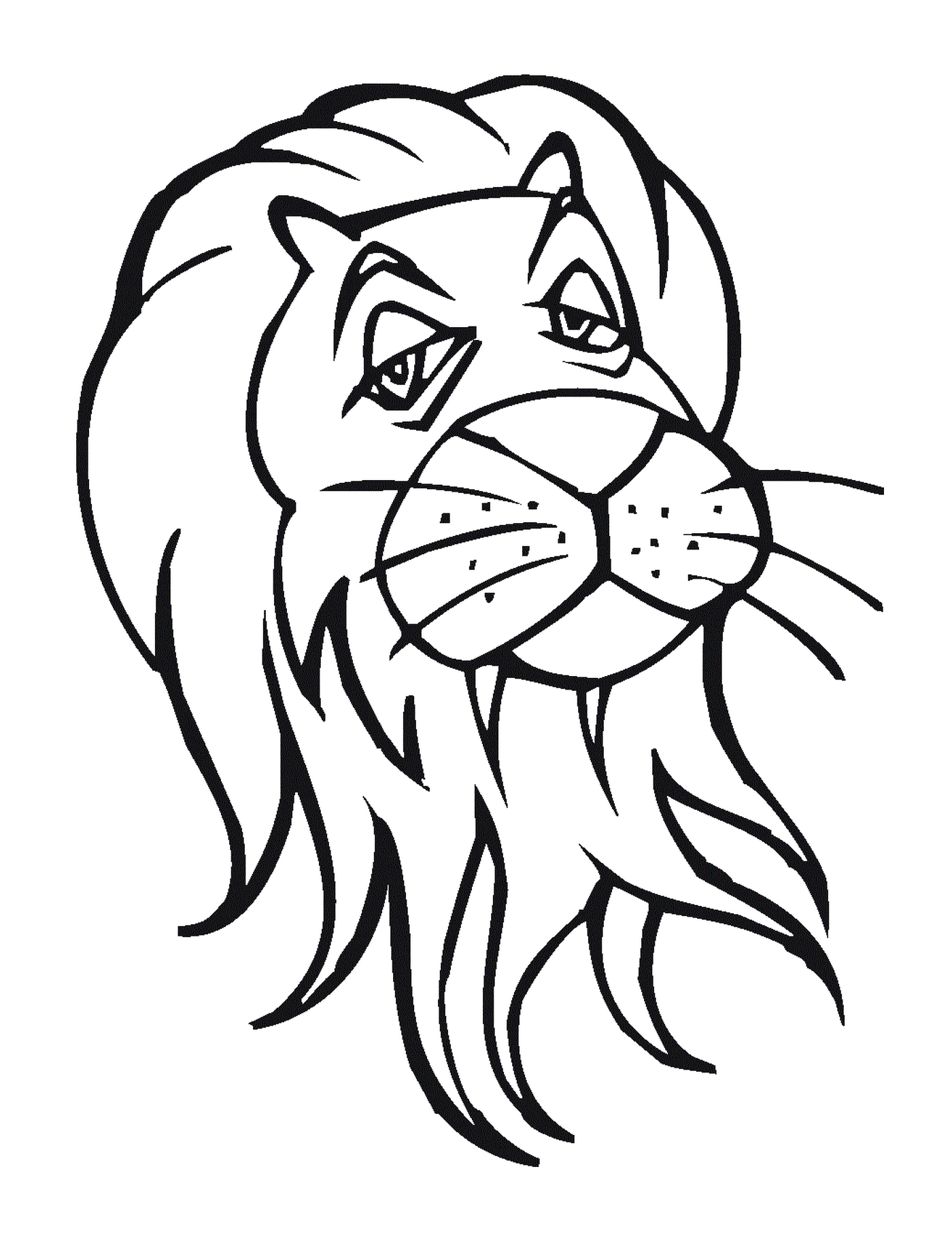  A cabeça nobre de um leão 