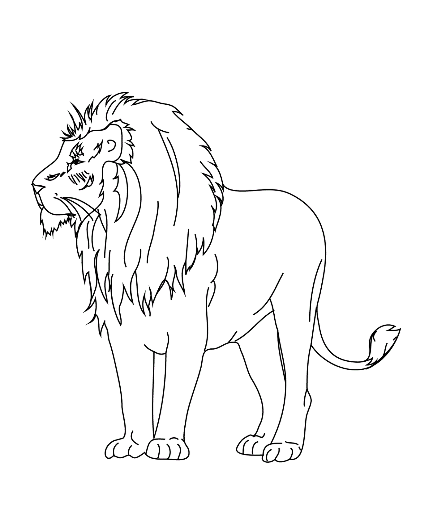  Leão selvagem e simples 