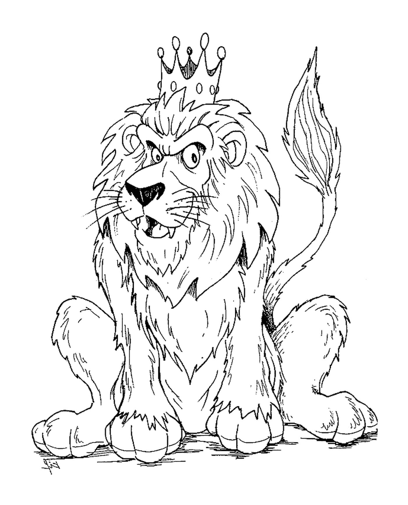  Leão com coroa real 