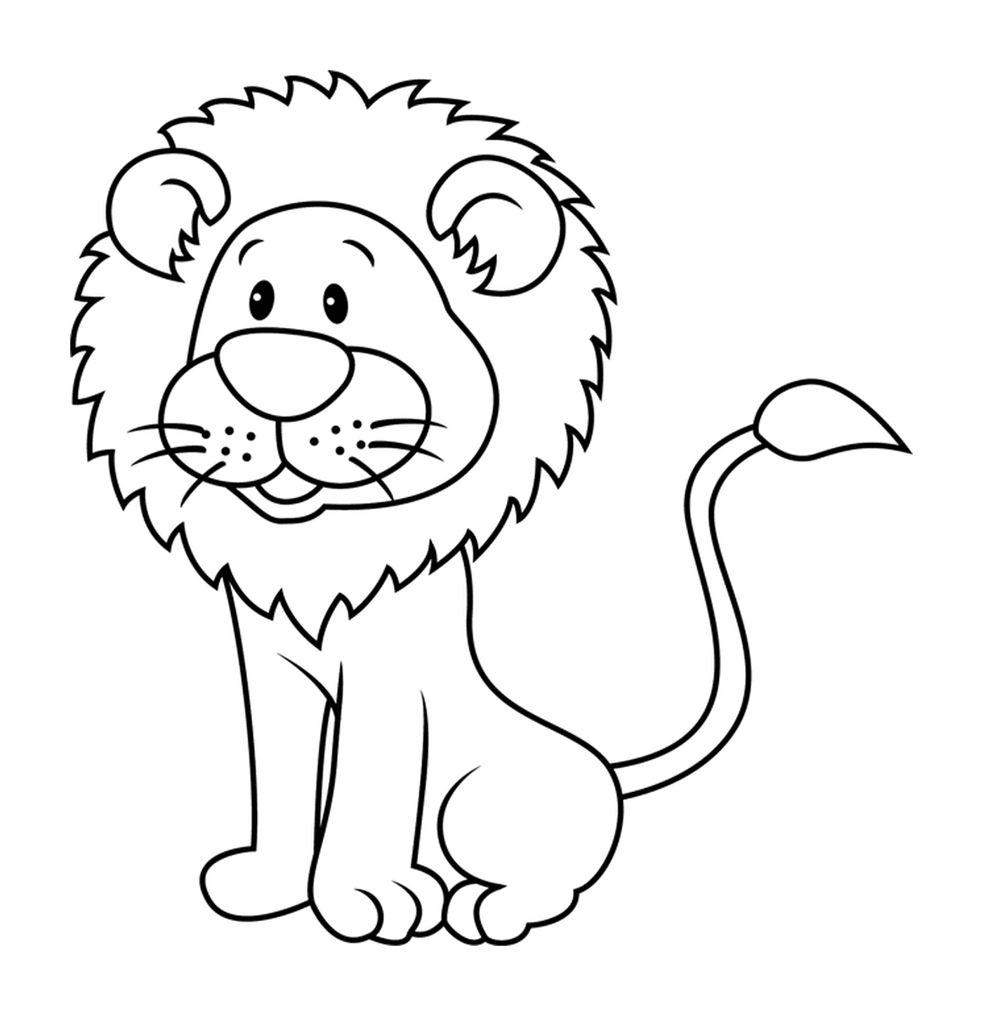  desenho animado leão, divertido 