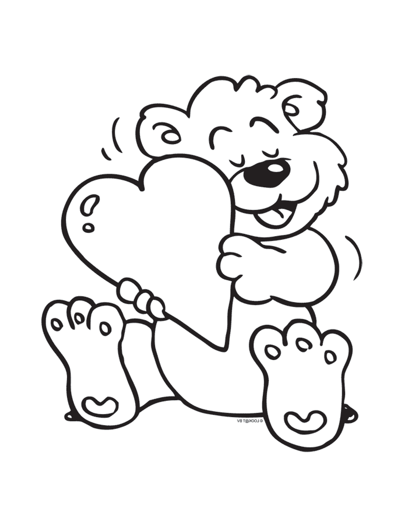  Um urso segurando um coração 