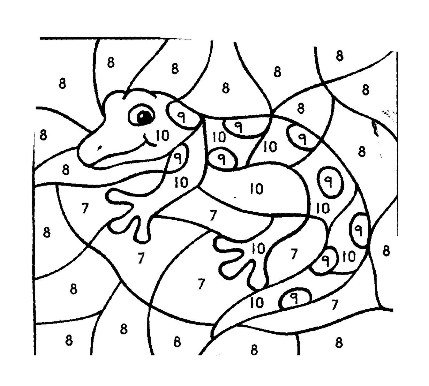  Um lagarto com números 