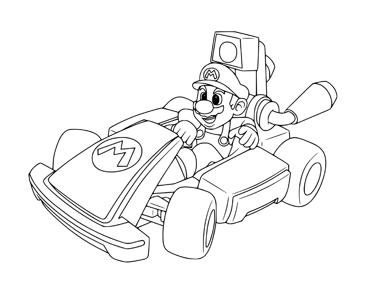  Mario Kart Deluxe, um carro de corrida 