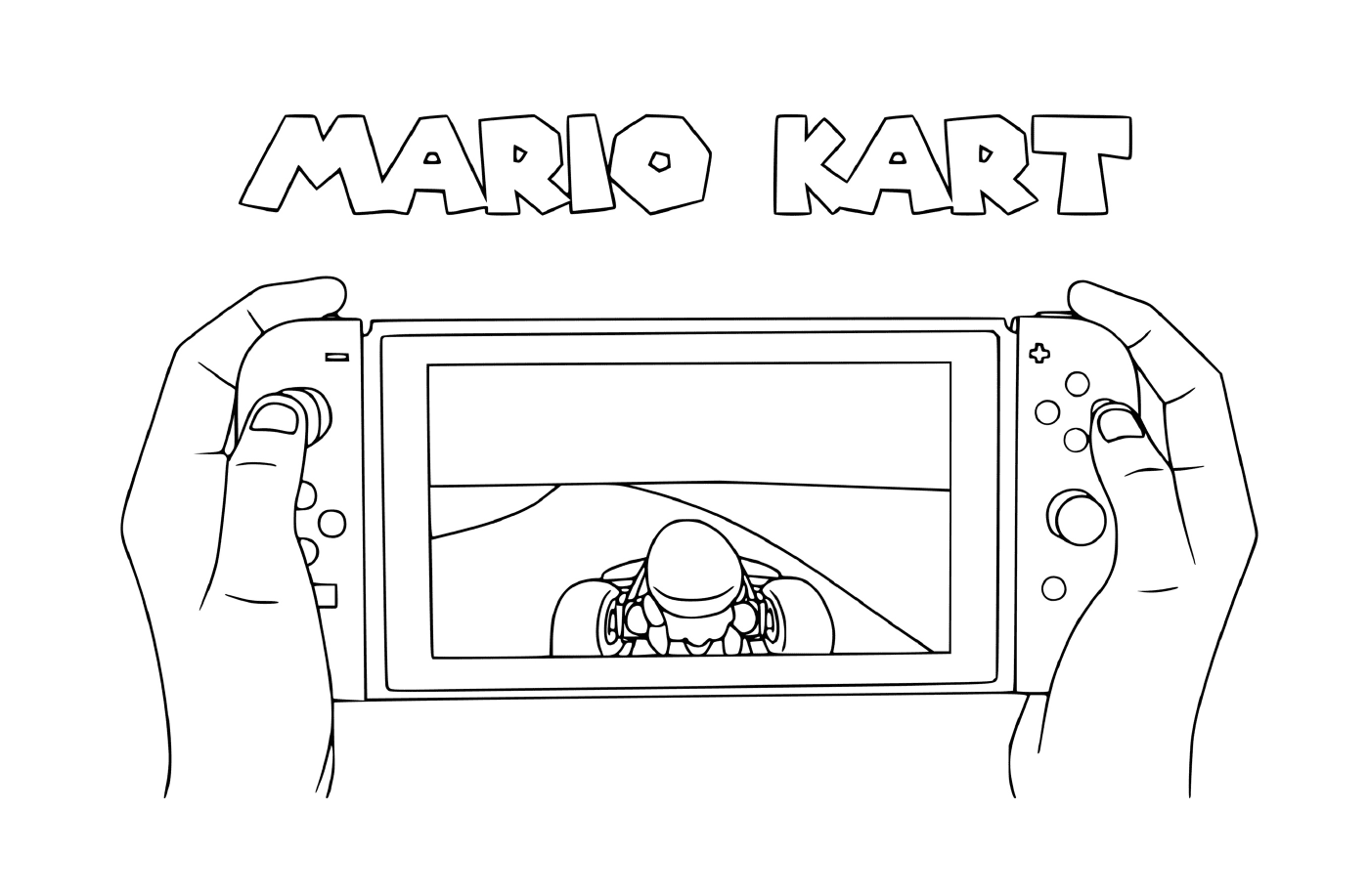  Uma criança joga Mario Kart no Nintendo Switch 