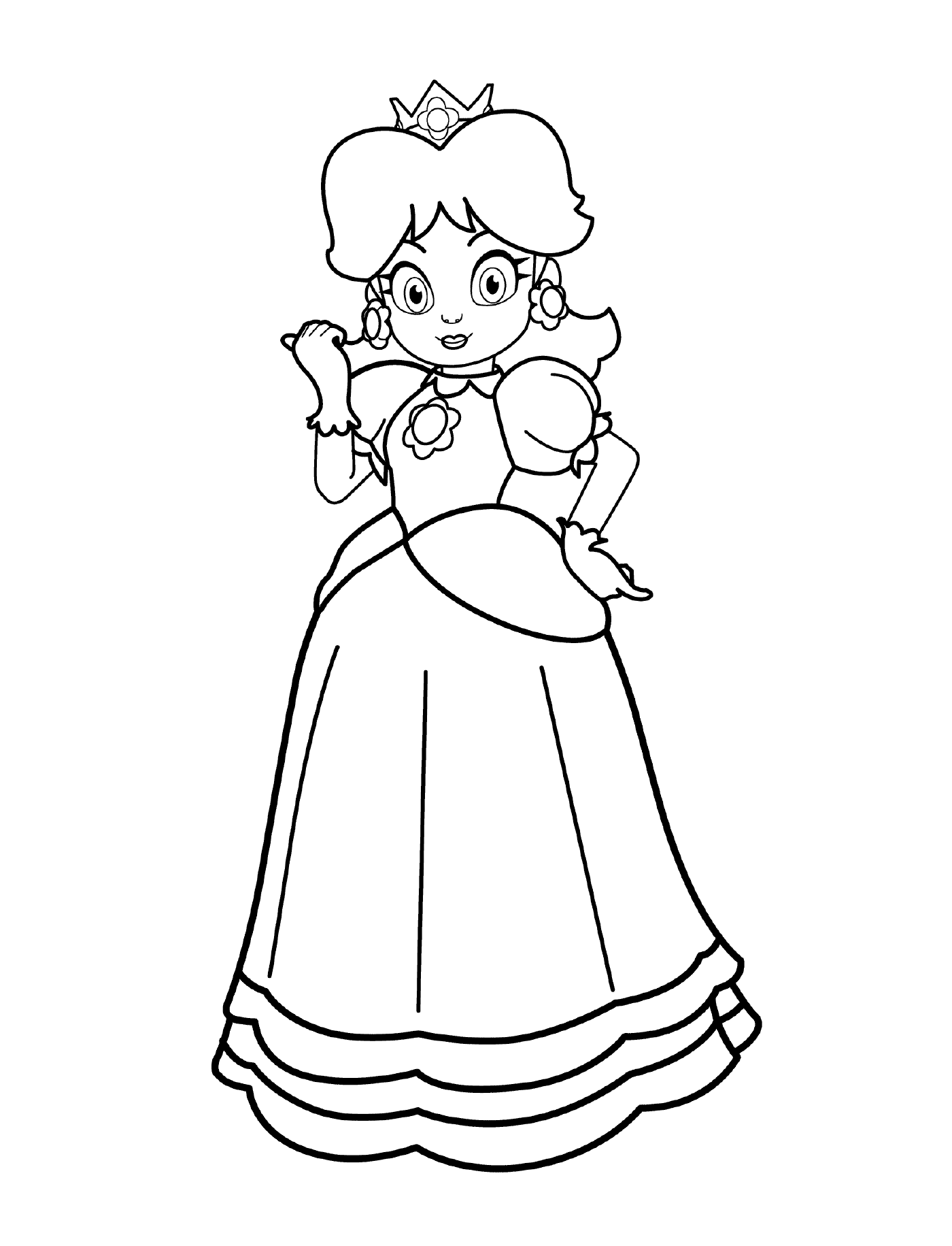  Princesa Daisy, uma mulher em um vestido 