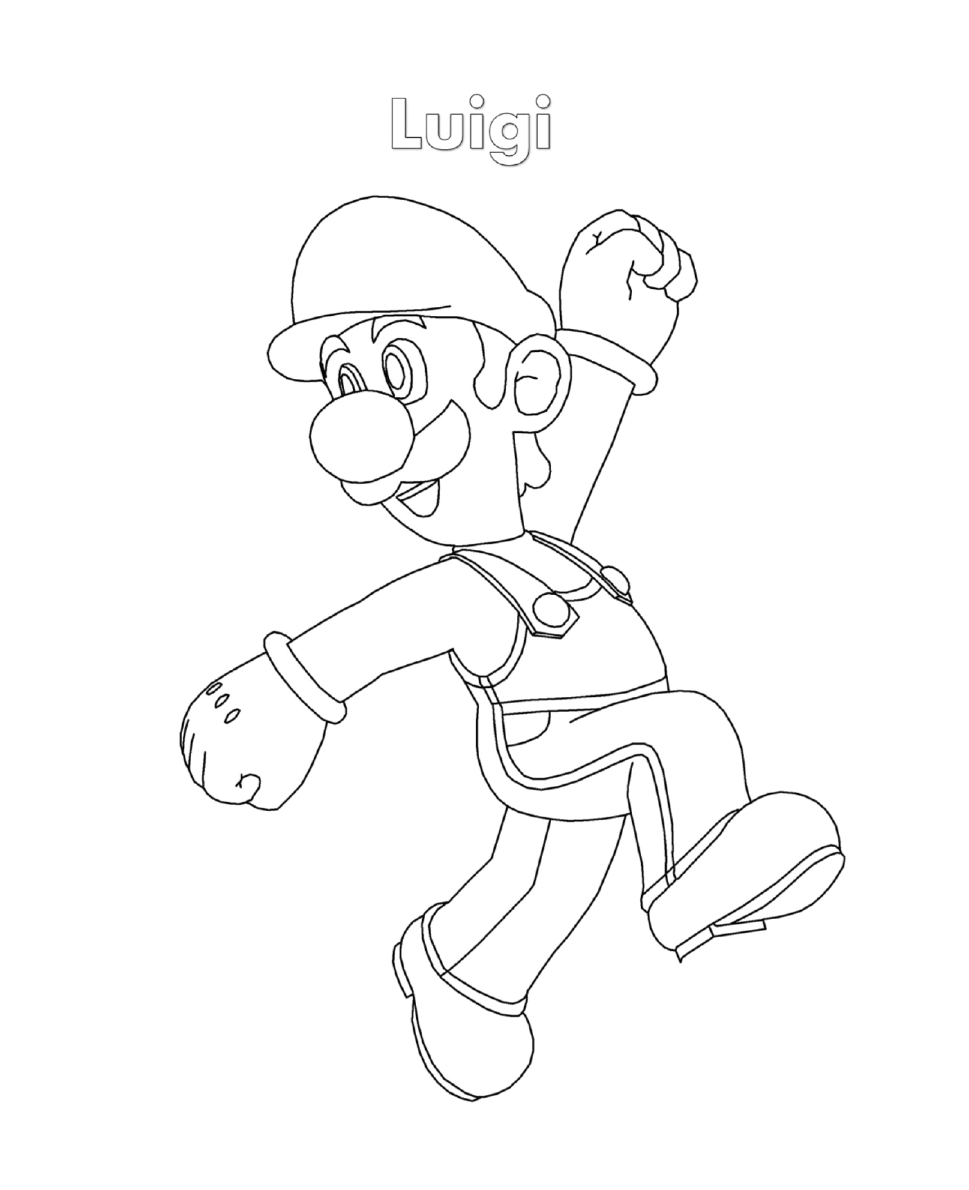  来自超级马里奥的Luigi, 一个人在奔跑 