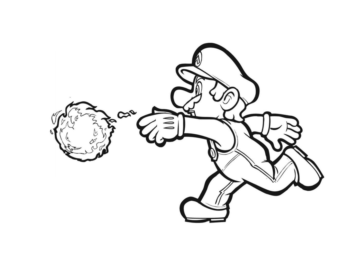  Mario lança bola de fogo com precisão 
