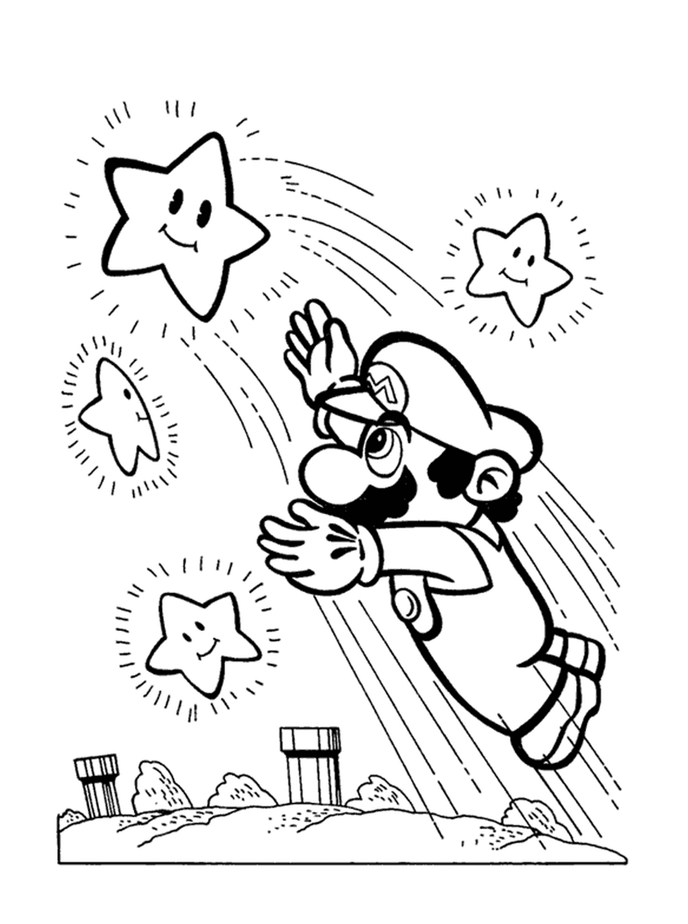  Mario agarra uma estrela brilhante 