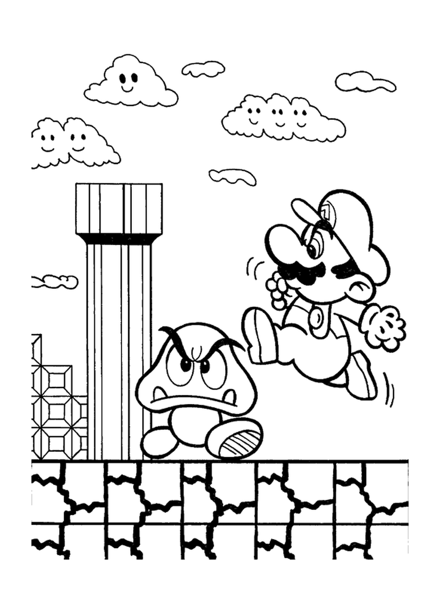  Mario salta em um cogumelo mágico 