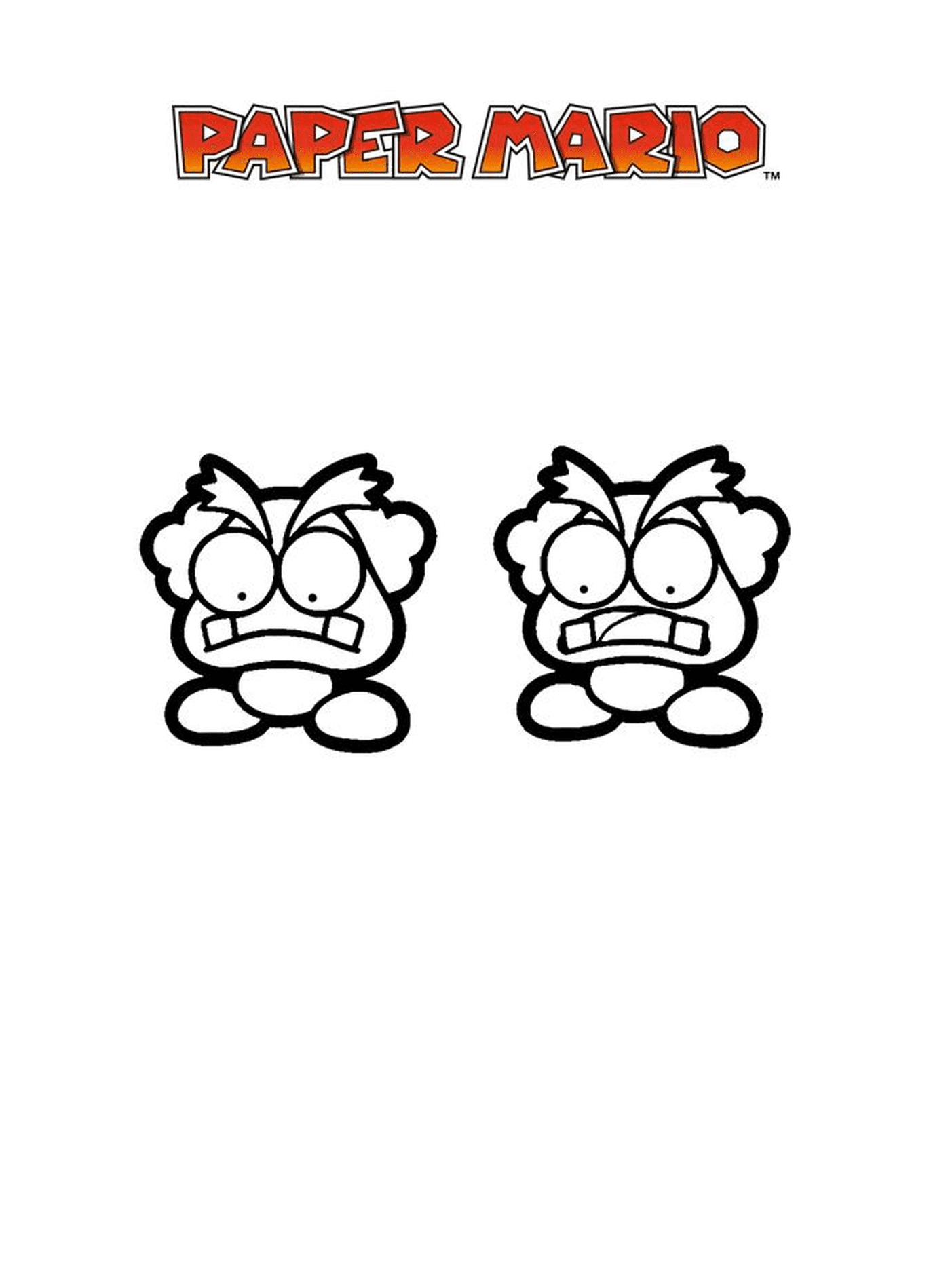  Mario Paper 千年20,一对充满愤怒的漫画面孔 