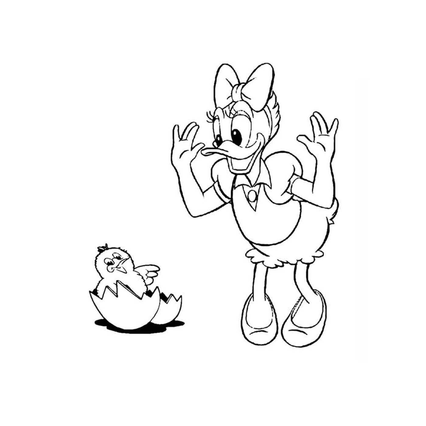  Um personagem de desenho animado e um ovo 