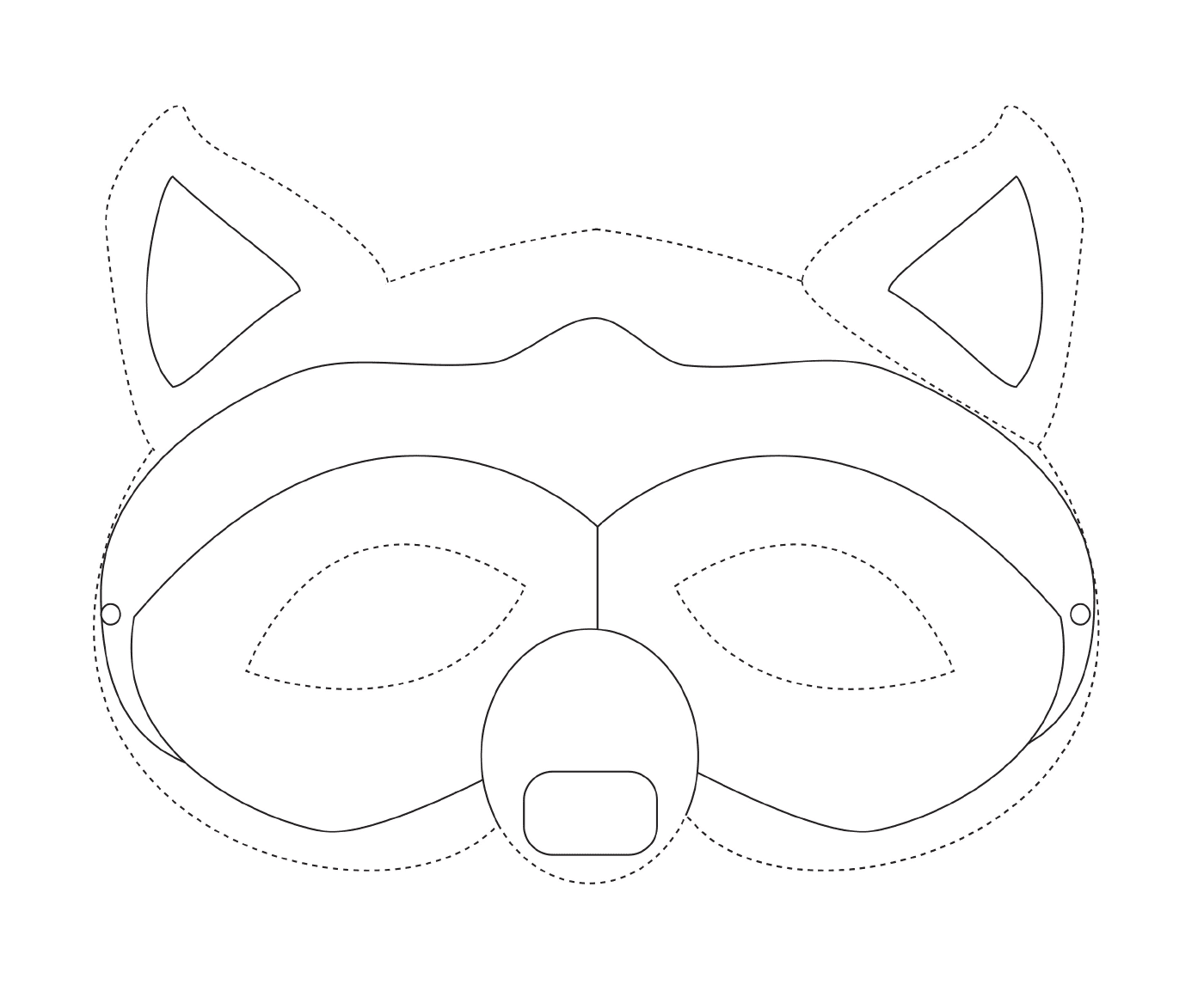  Máscara de guaxinim para colorir 